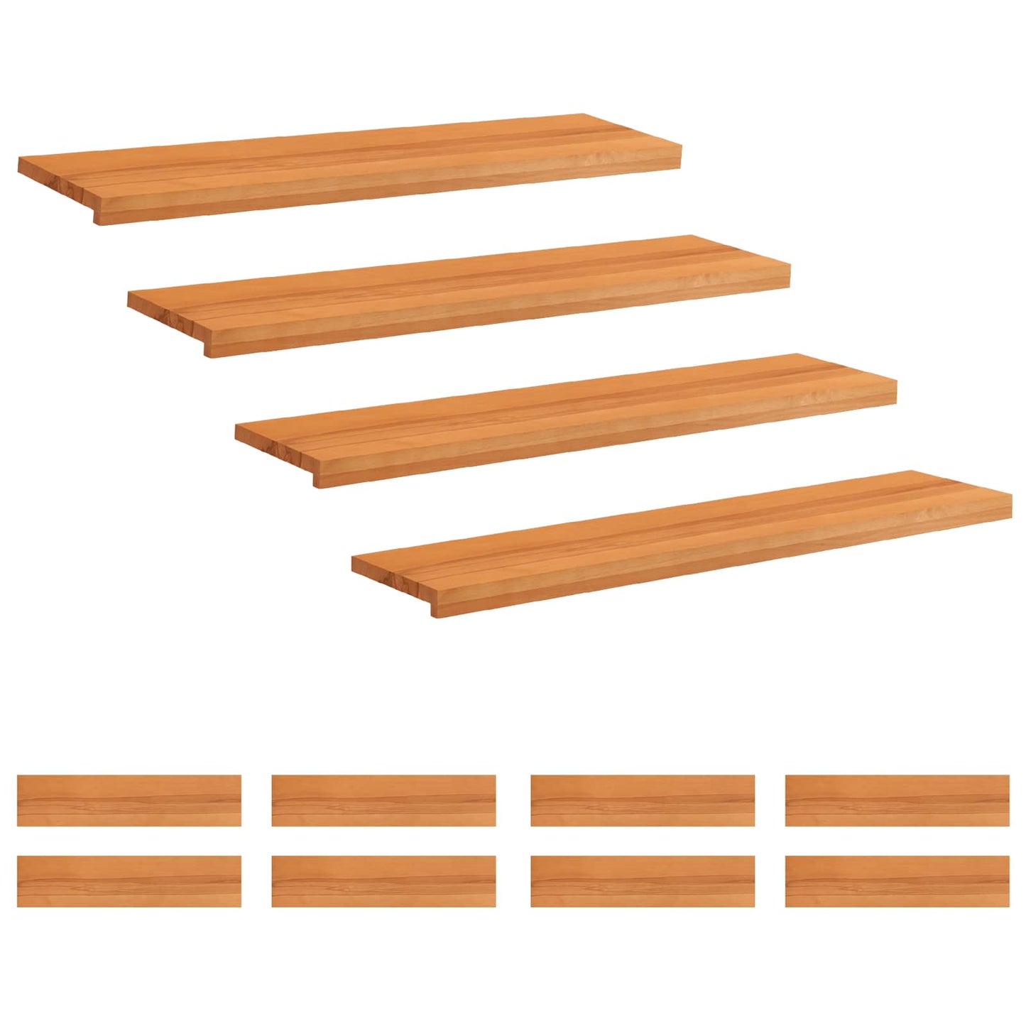 Stair Treads 12 pcs 110 x 25 x 2 cm Light Brown