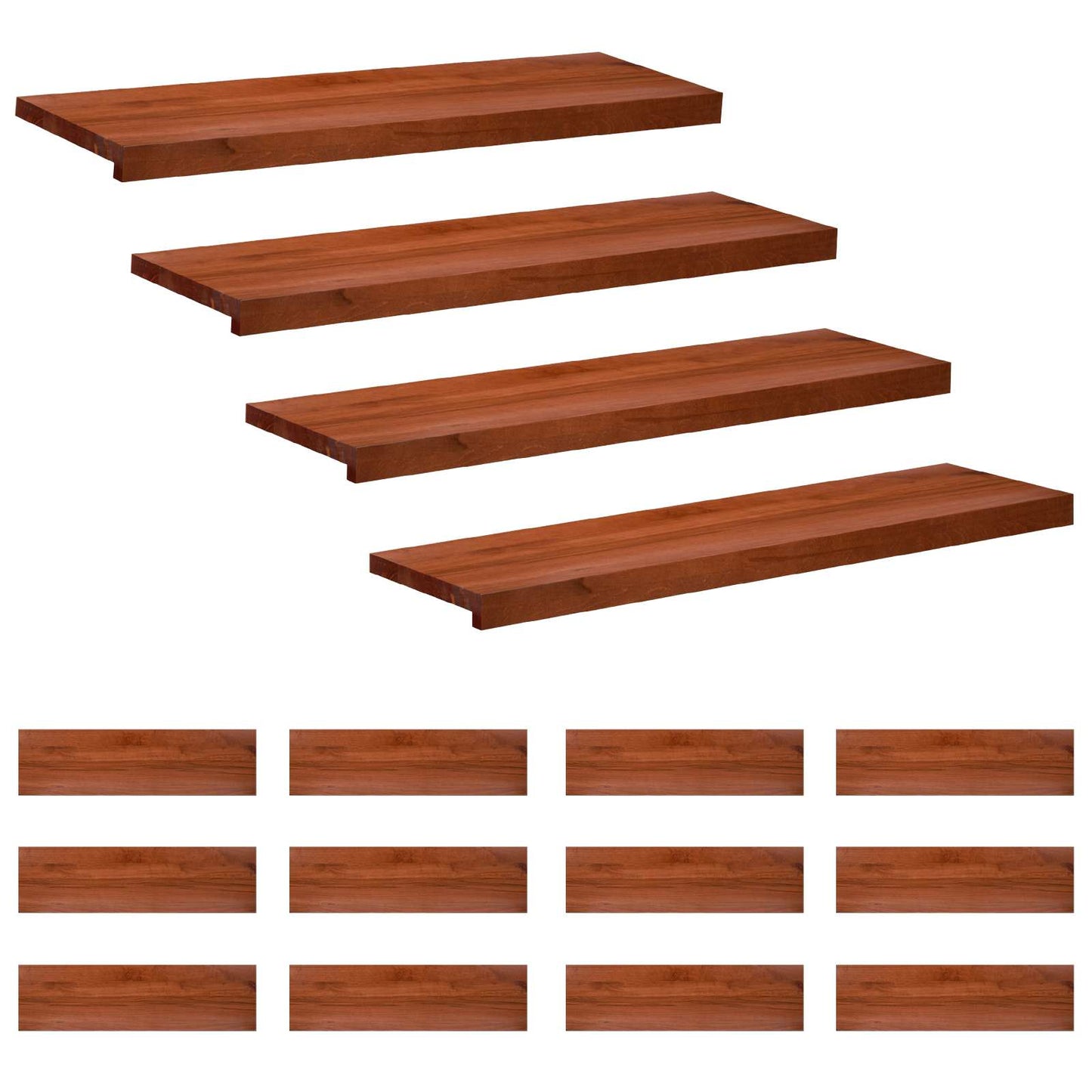 Stair Treads 16 pcs 90 x 30 x 2 cm Brown Solid Beech Wood