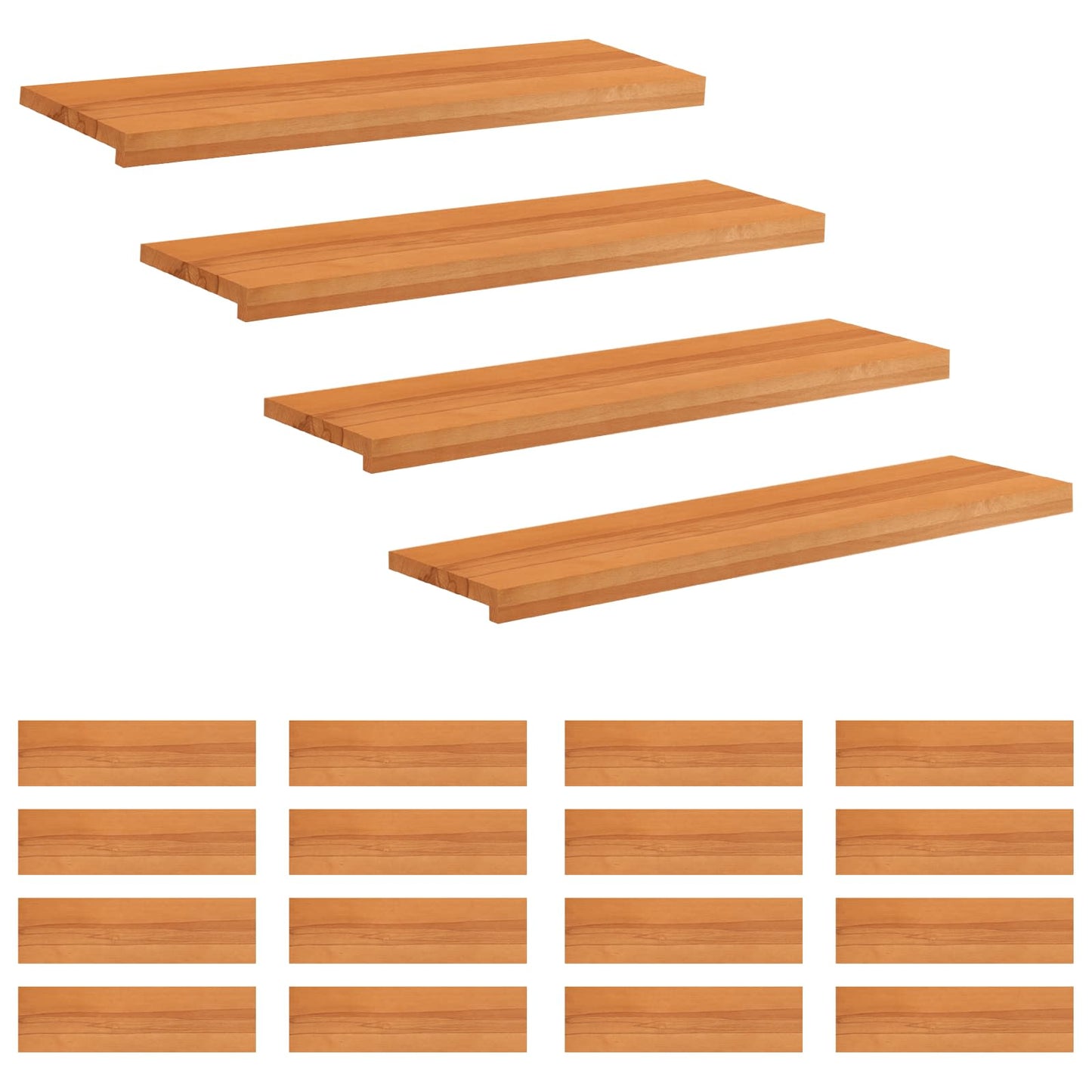 Stair Treads 20 pcs 100 x 30 x 2 cm Light Brown