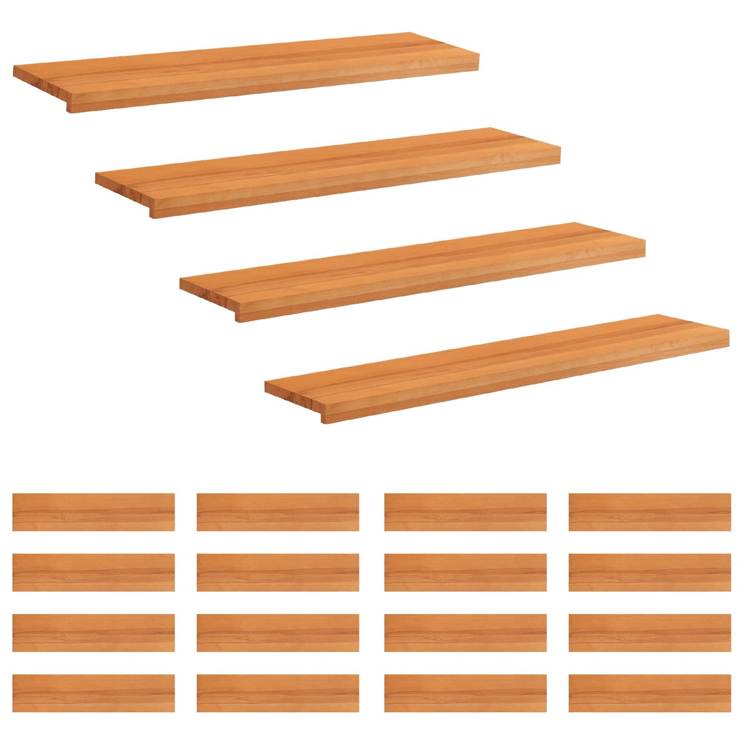 Stair Treads 20 pcs 120 x 30 x 2 cm Light Brown