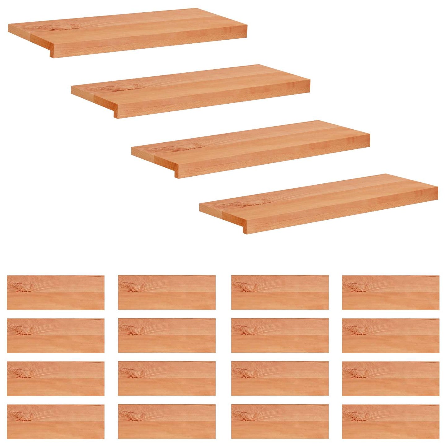 Stair Treads 20 pcs 80 x 25 x 2 cm Varnish Solid Beech Wood