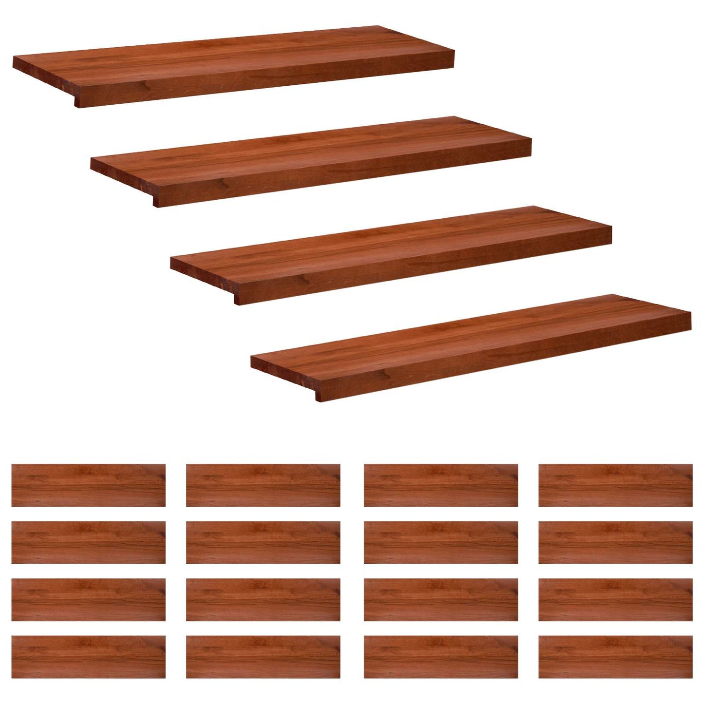 Stair Treads 20 pcs 90 x 30 x 2 cm Brown Solid Beech Wood