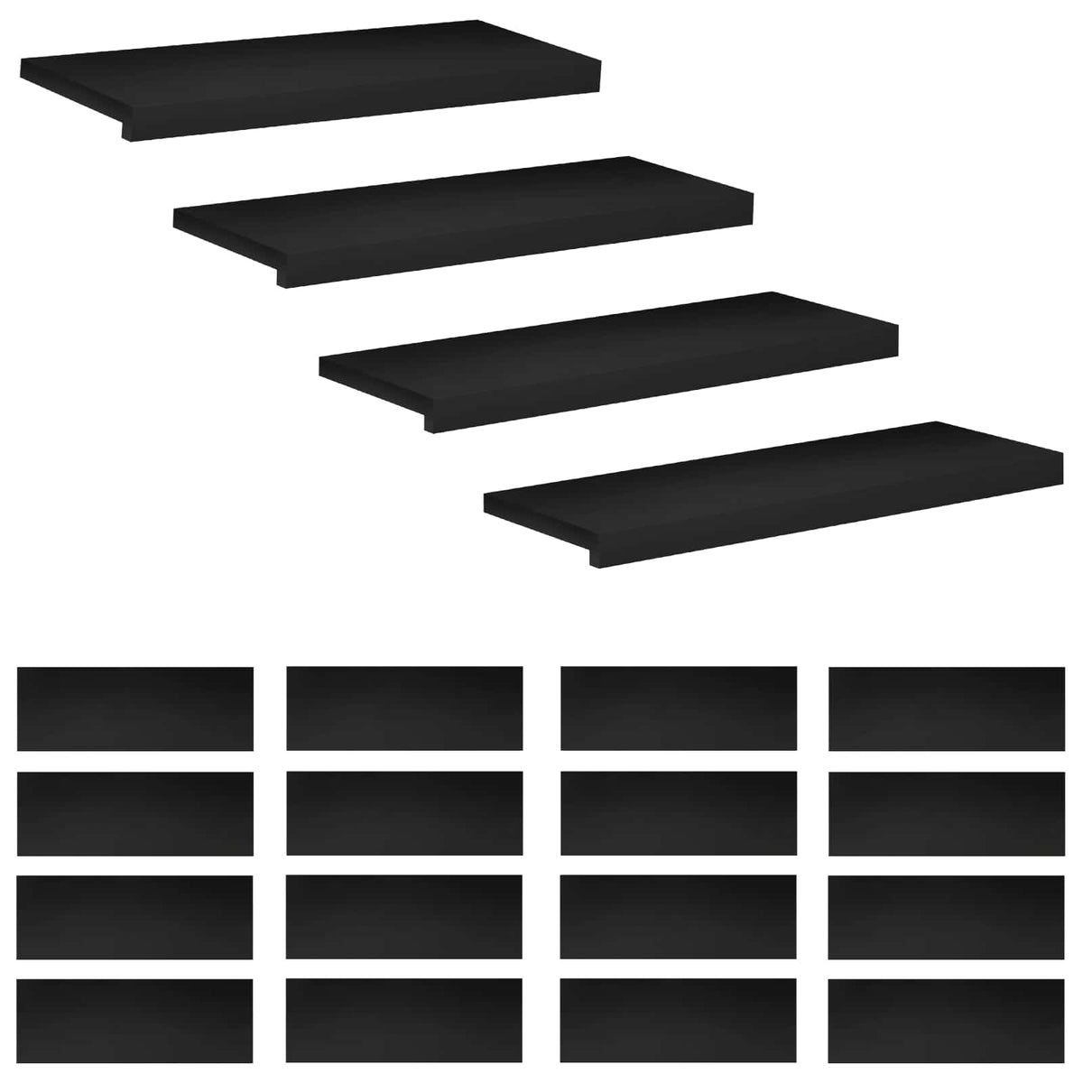 Stair Treads 20 pcs 80 x 30 x 2 cm Black Solid Beech Wood