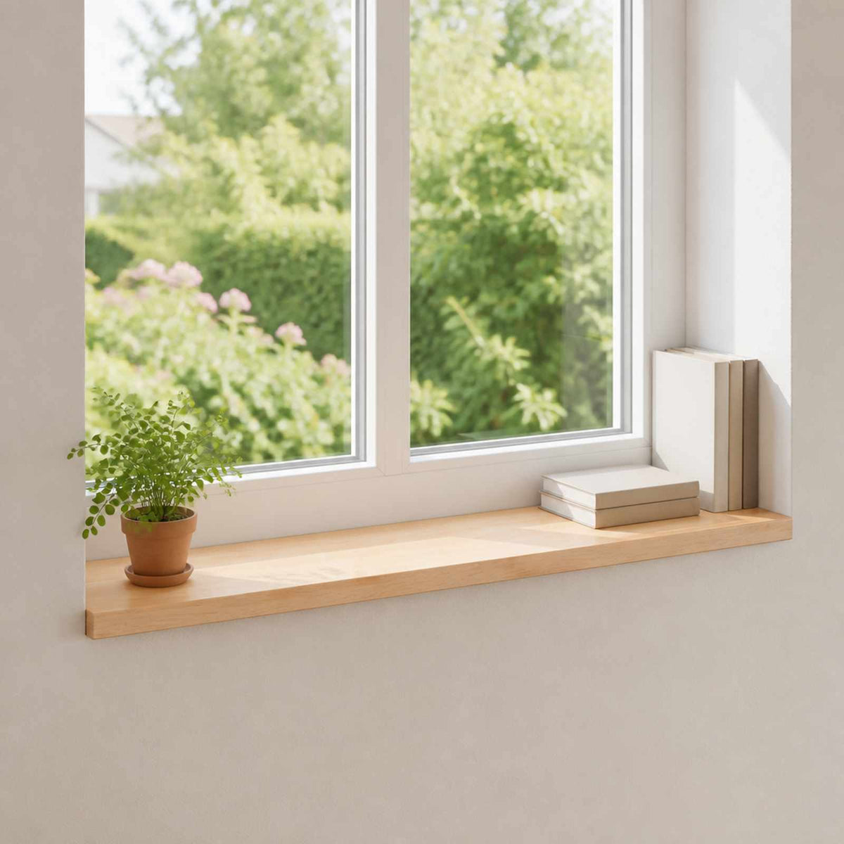 Window Sills 2 pcs Natural 80x 15 x 2 cm Solid Beech Wood