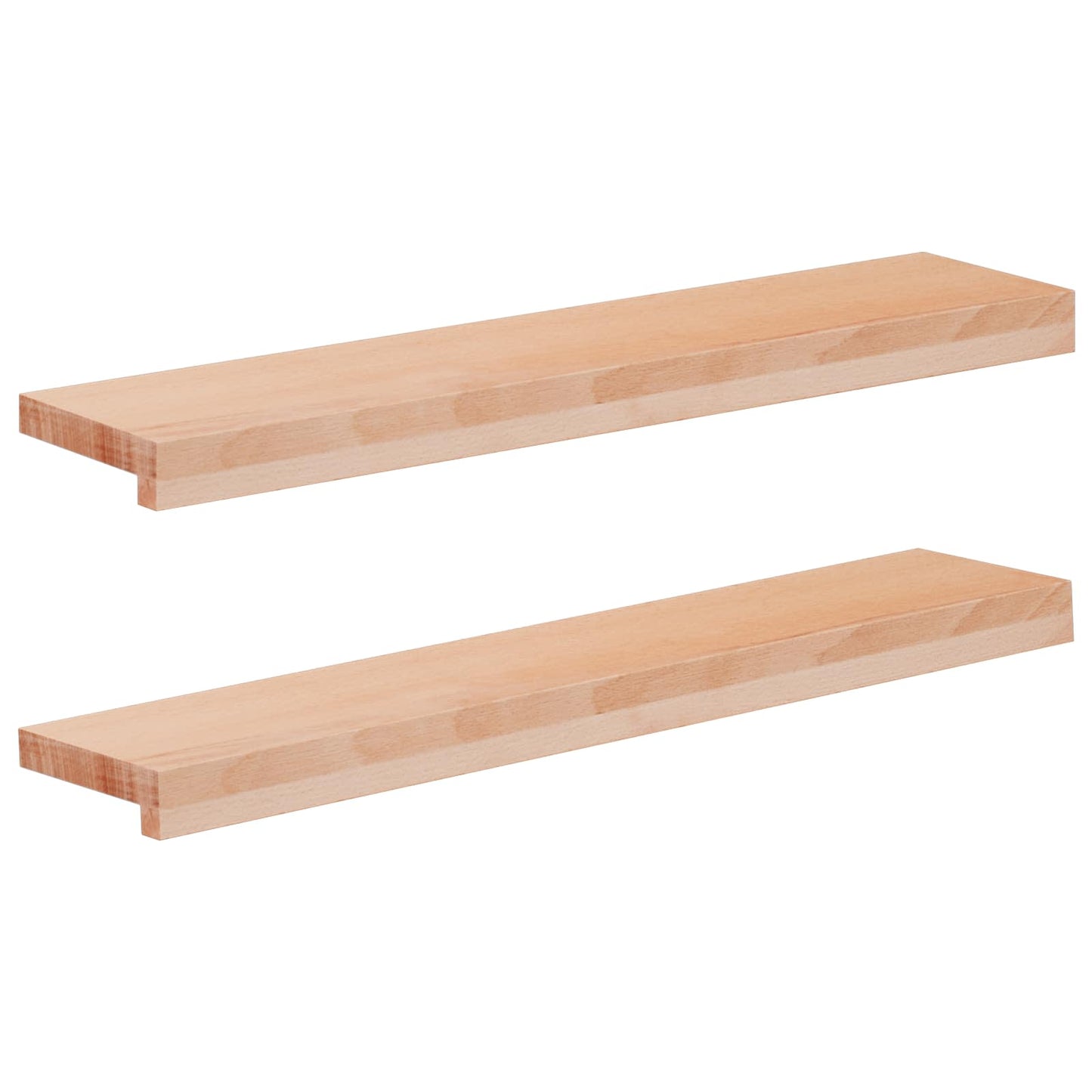 Window Sills 2 pcs Natural 80x 15 x 2 cm Solid Beech Wood