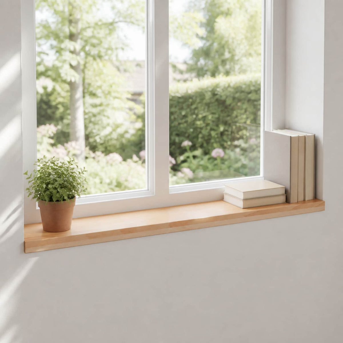 Window Sills 2 pcs Natural 100 x 20 x 2 cm Solid Beech Wood