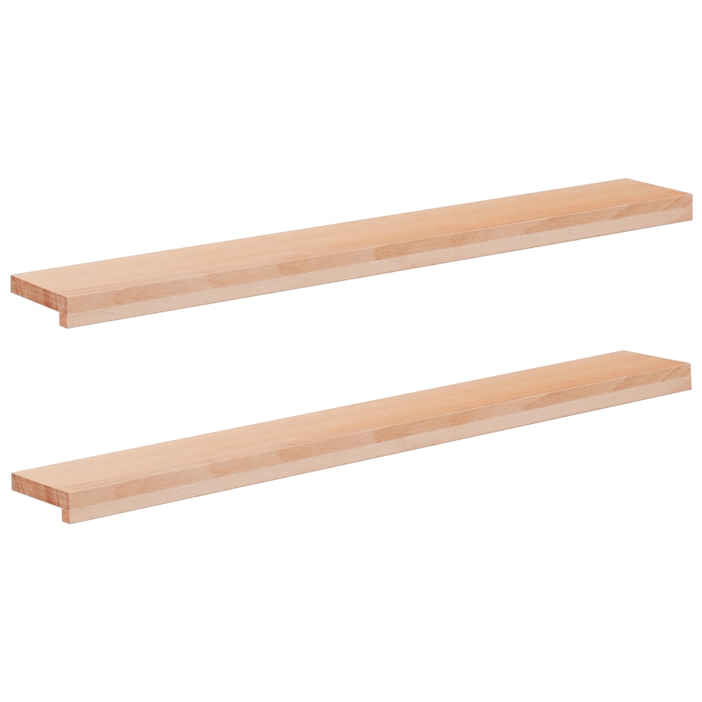 Window Sills 2 pcs Natural 120 x 20 x 2 cm Solid Beech Wood