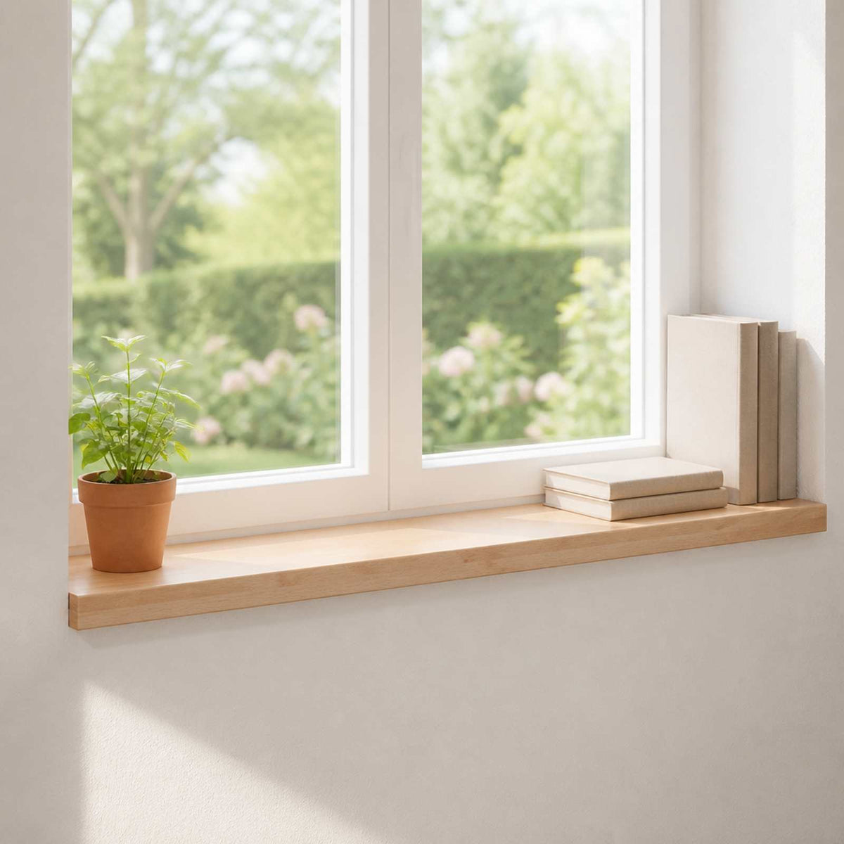 Window Sills 2 pcs Natural 90 x 25 x 2 cm Solid Beech Wood