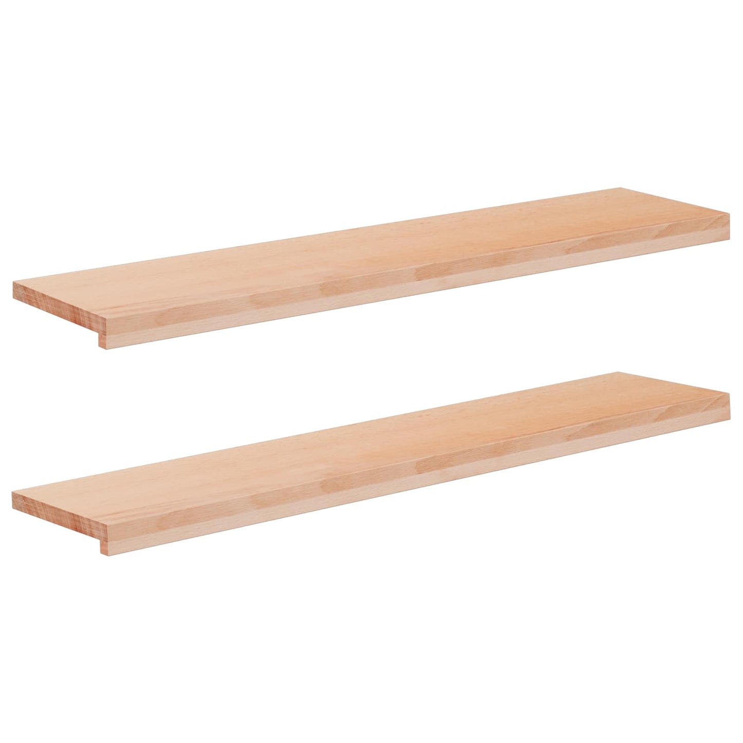 Window Sills 2 pcs Natural 120 x 25 x 2 cm Solid Beech Wood