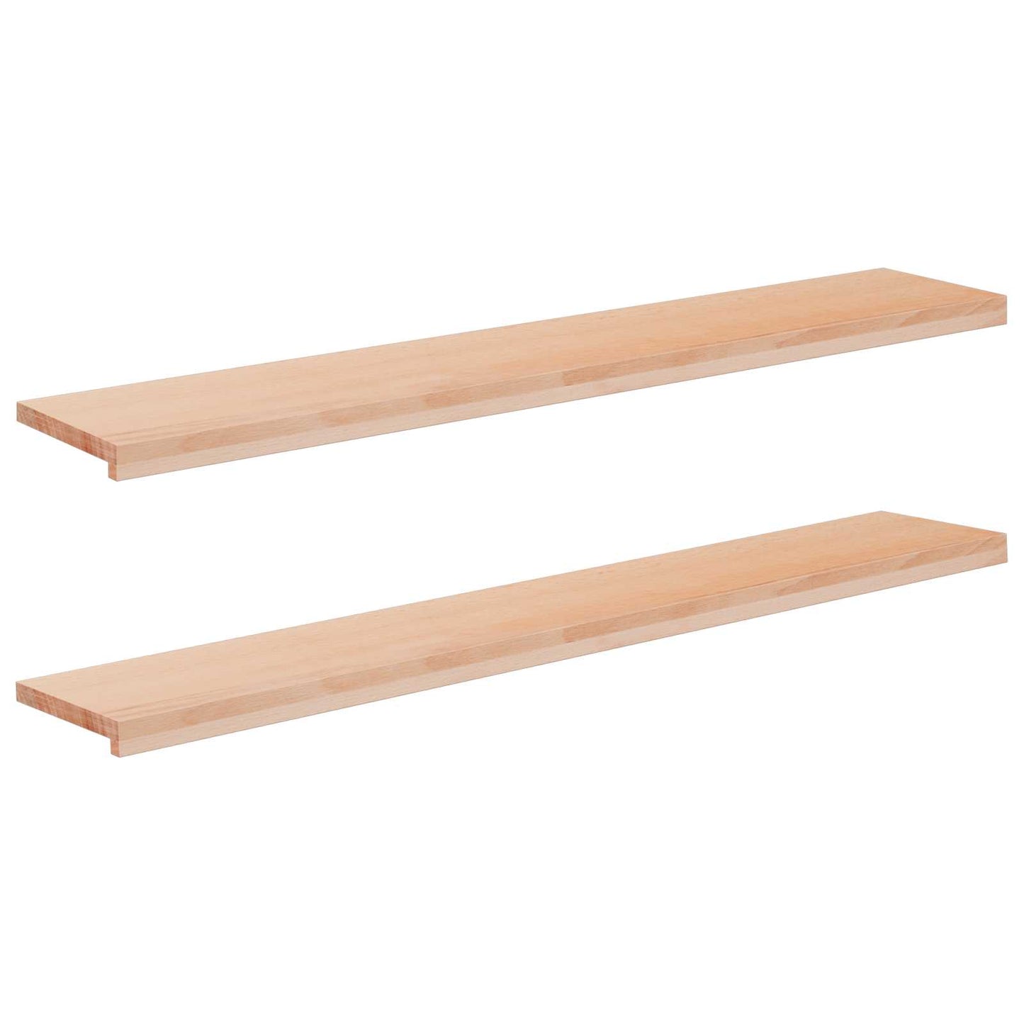 Window Sills 2 pcs Natural 140 x 30 x 2 cm Solid Beech Wood