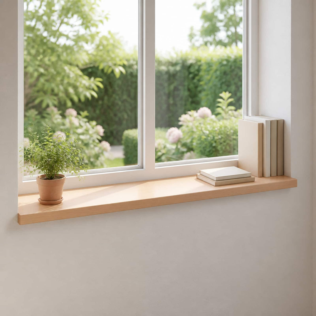 Window Sills 2 pcs Natural 100 x 40 x 2 cm Solid Beech Wood