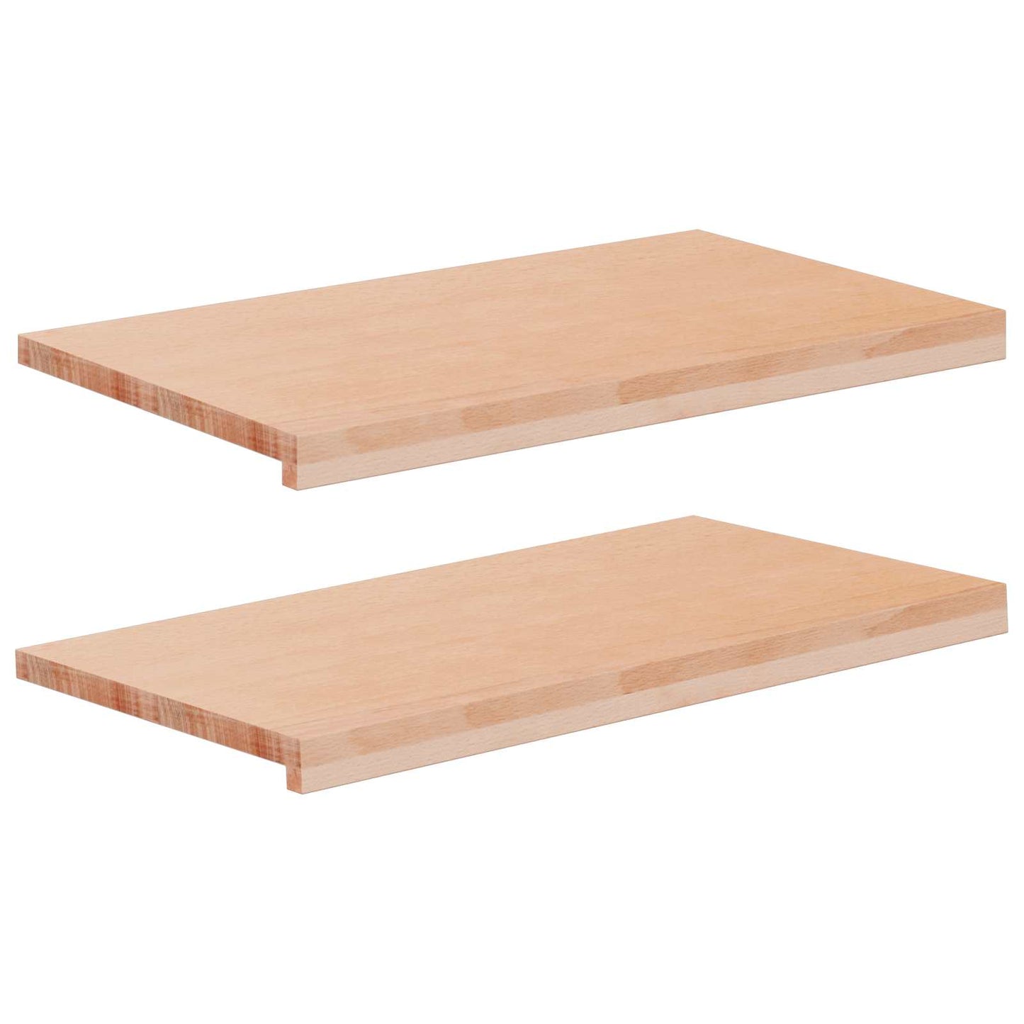 Window Sills 2 pcs Natural 70 x 40 x 2 cm Solid Beech Wood