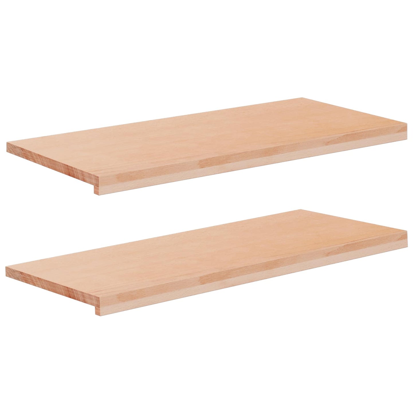 Window Sills 2 pcs Natural 100 x 40 x 2 cm Solid Beech Wood