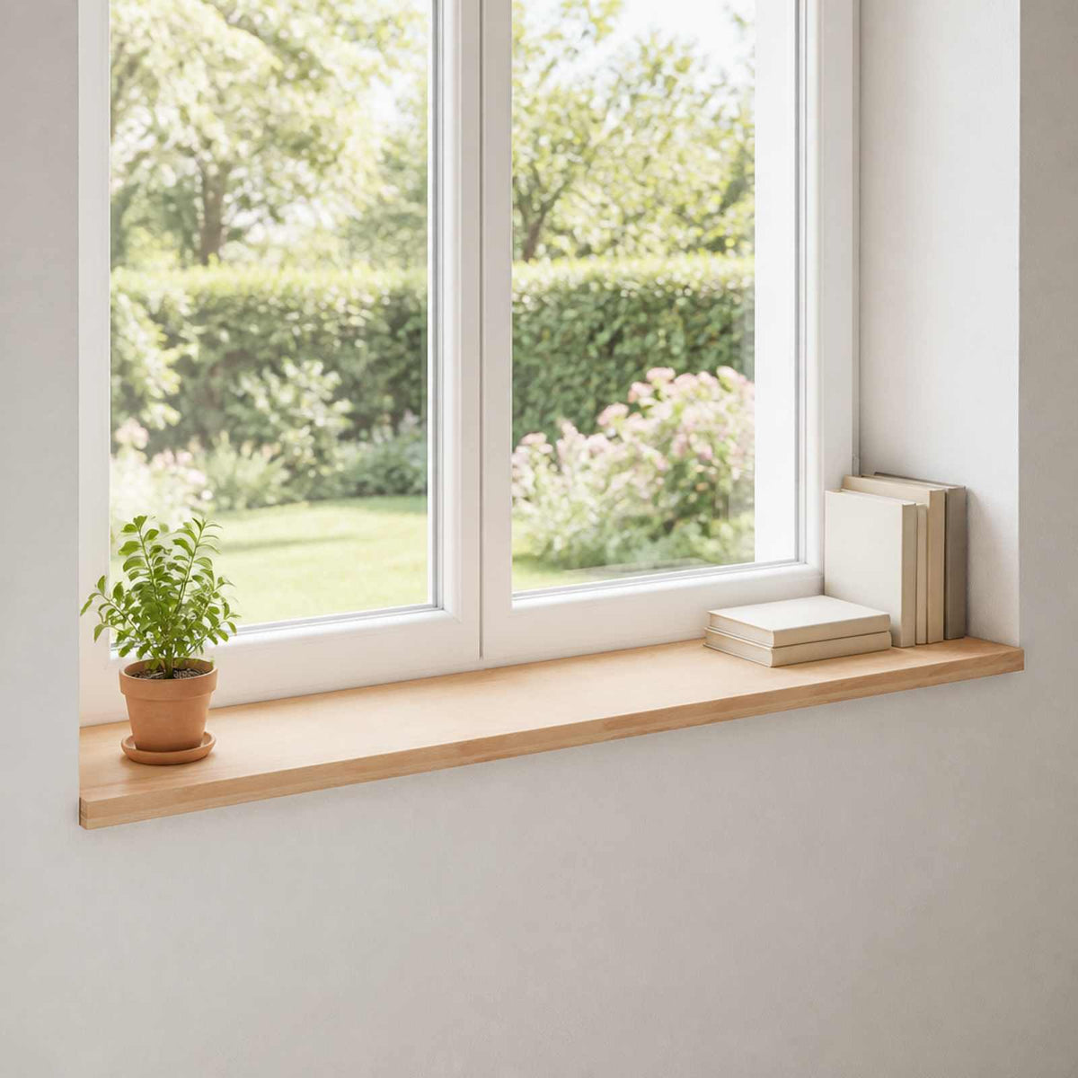 Window Sills 2 pcs Natural 110 x 40 x 2 cm Solid Beech Wood
