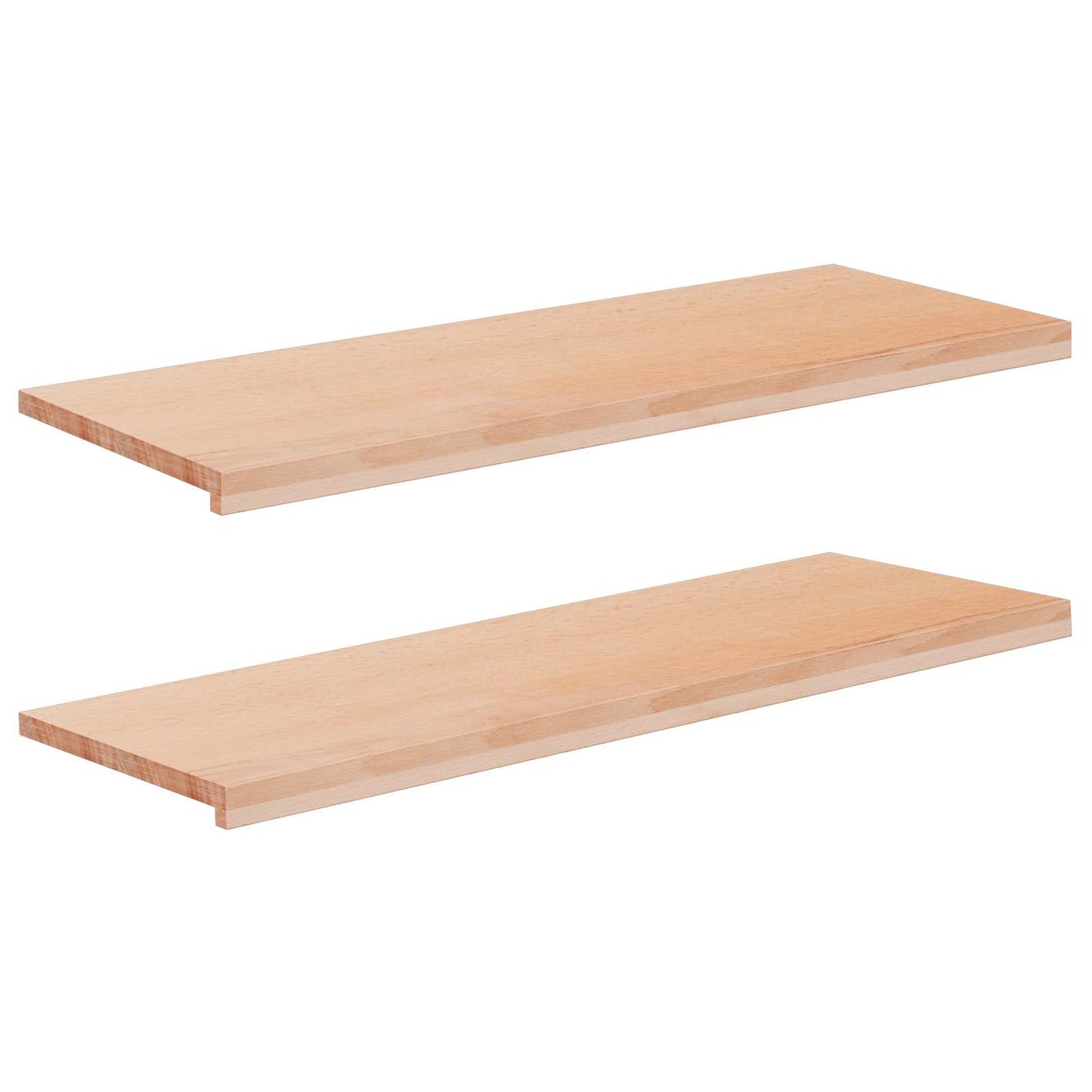 Window Sills 2 pcs Natural 120 x 40 x 2 cm Solid Beech Wood