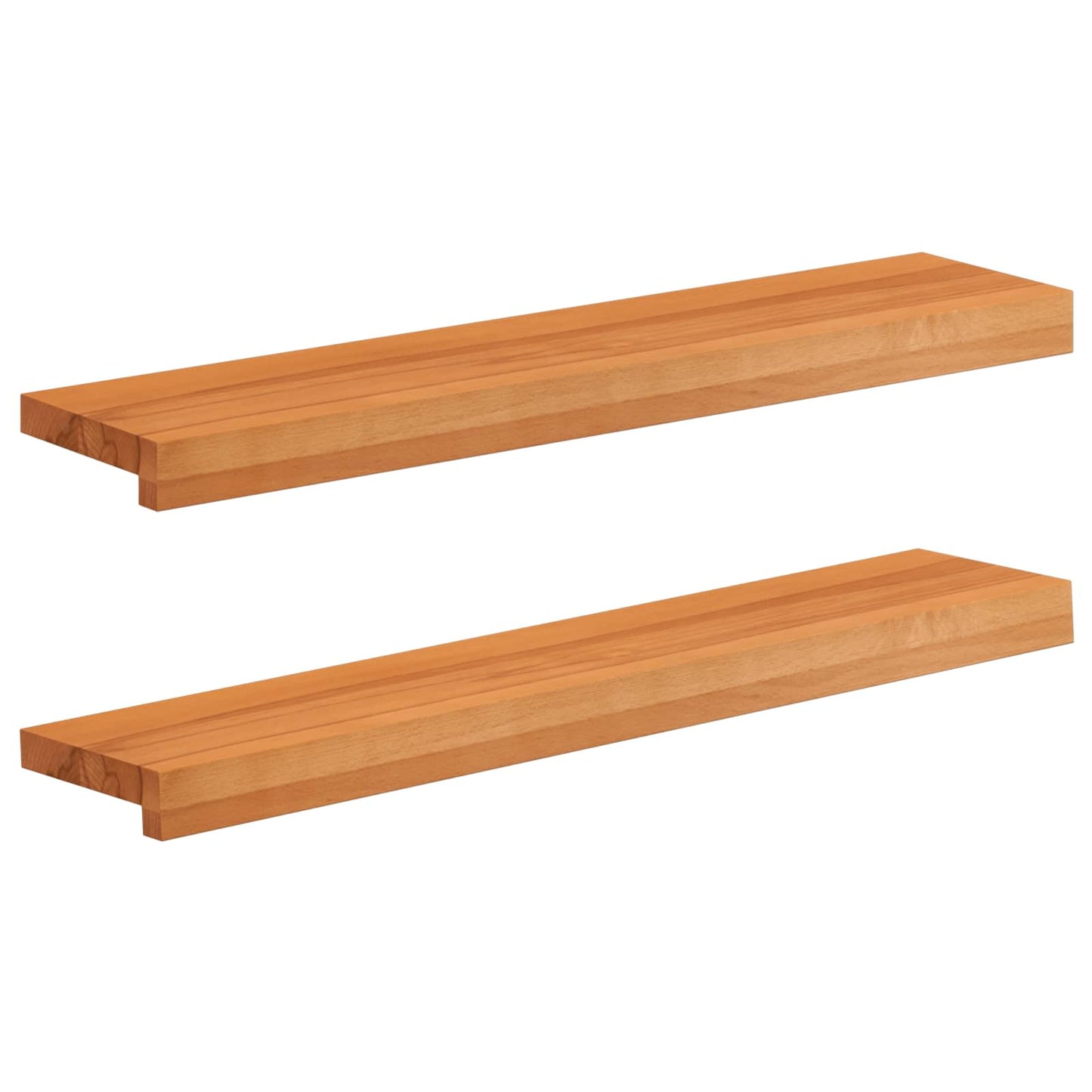 Window Sills 2 pcs Light Brown 80x 15 x 2 cm Solid Beech Wood