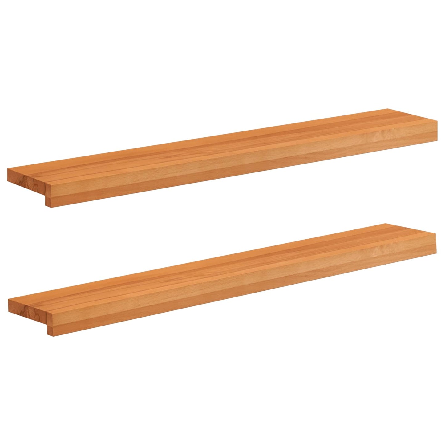 Window Sills 2 pcs Light Brown 90 x 15 x 2 cm Solid Beech Wood