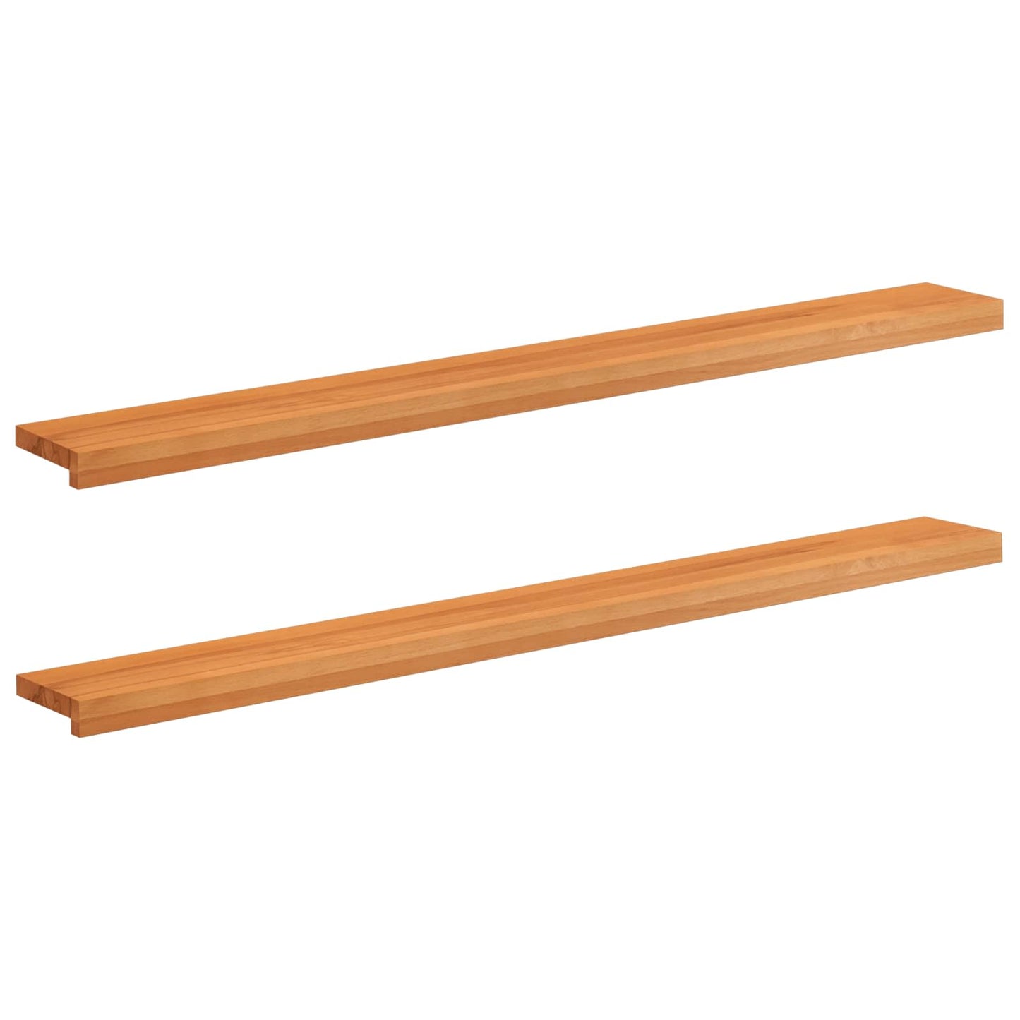 Window Sills 2 pcs Light Brown 140 x 15 x 2 cm Solid Beech Wood