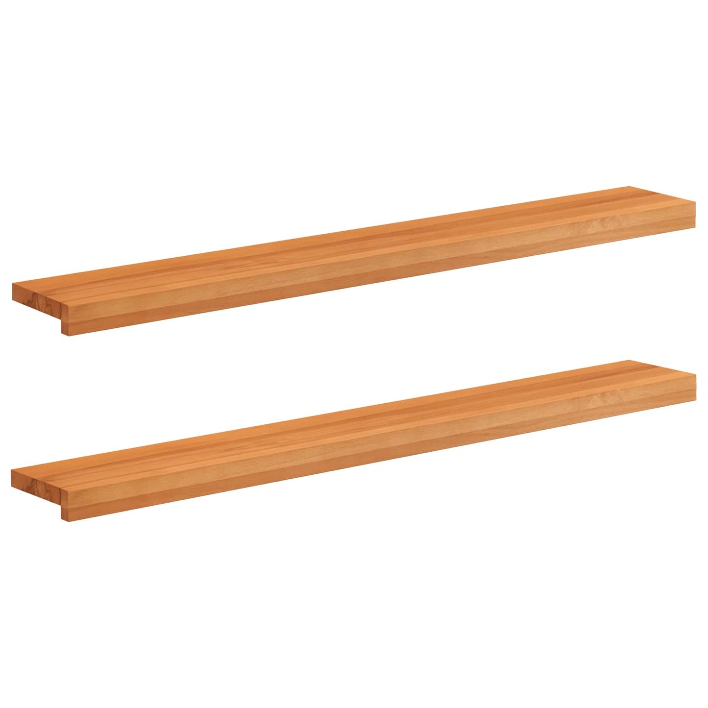 Window Sills 2 pcs Light Brown 110 x 20 x 2 cm Solid Beech Wood