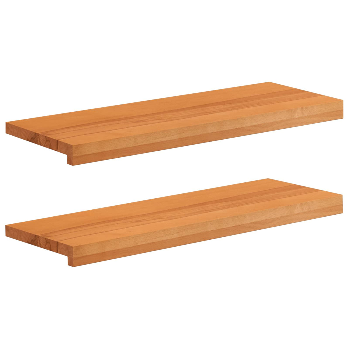 Window Sills 2 pcs Light Brown 70 x 25 x 2 cm Solid Beech Wood