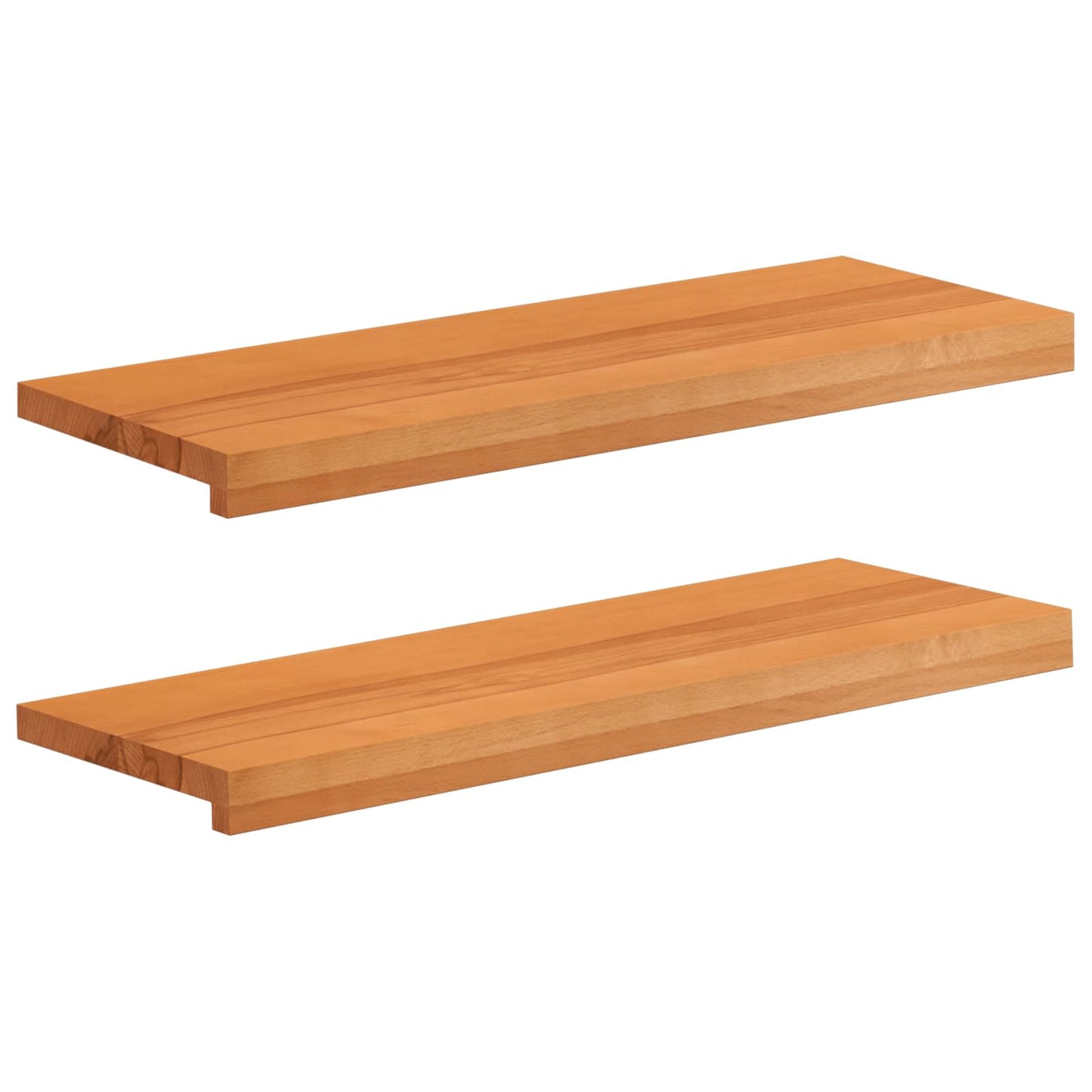 Window Sills 2 pcs Light Brown 80x 30 x 2 cm Solid Beech Wood