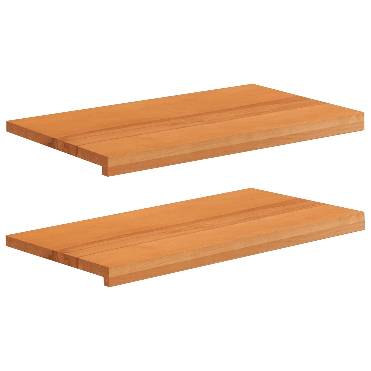 Window Sills 2 pcs Light Brown 80x 40 x 2 cm Solid Beech Wood