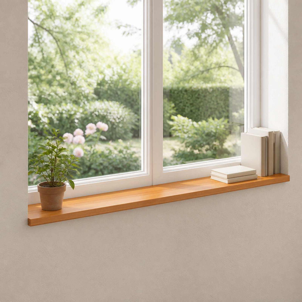 Window Sills 2 pcs Light Brown 110 x 40 x 2 cm Solid Beech Wood