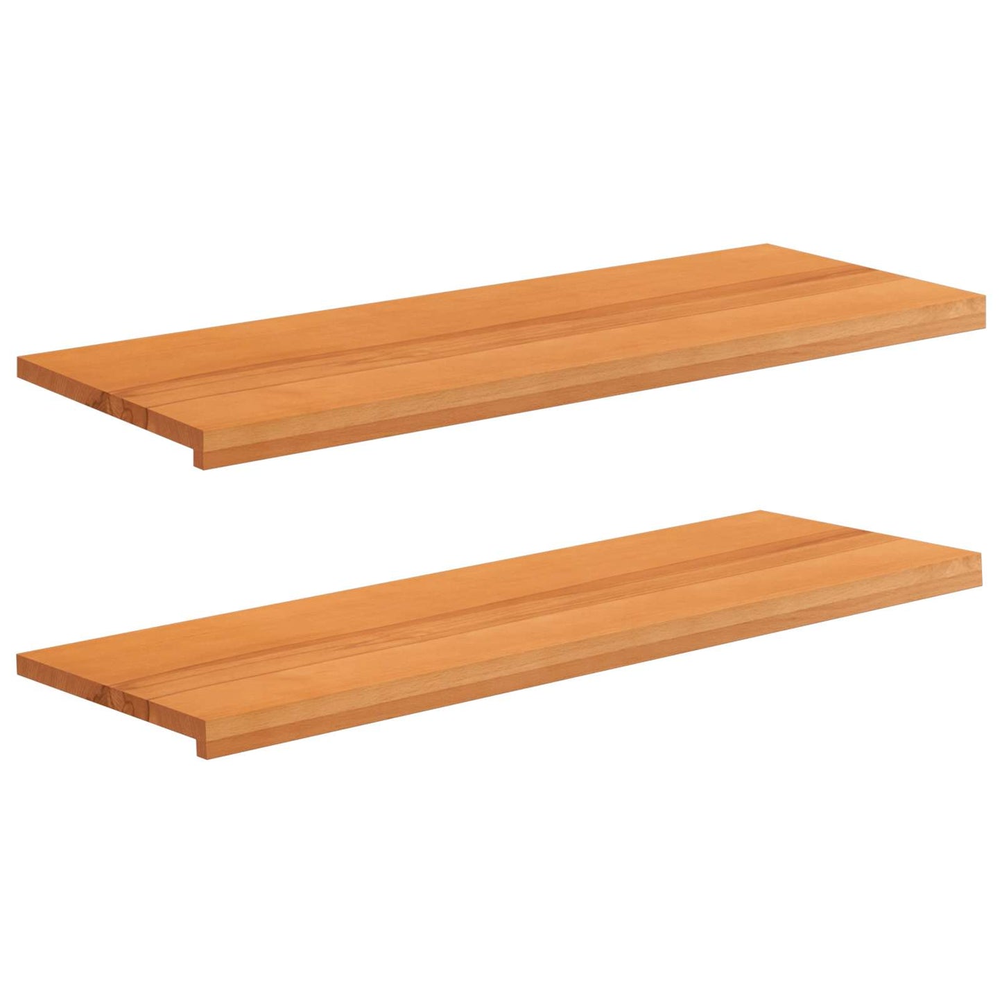 Window Sills 2 pcs Light Brown 120 x 40 x 2 cm Solid Beech Wood