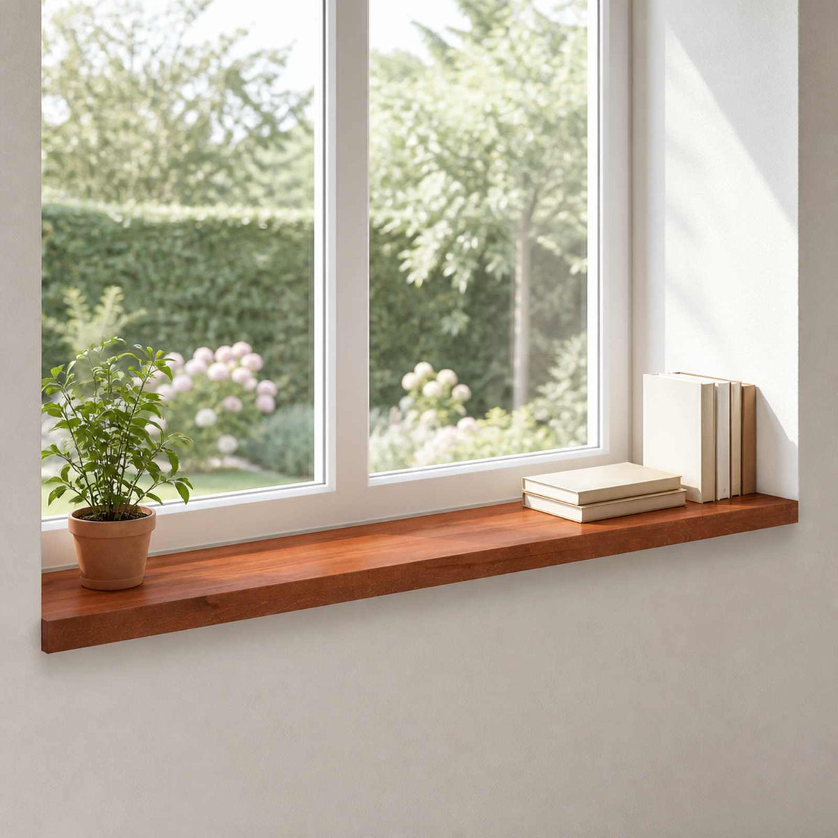 Window Sills 2 pcs Brown 110 x 20 x 2 cm Solid Beech Wood