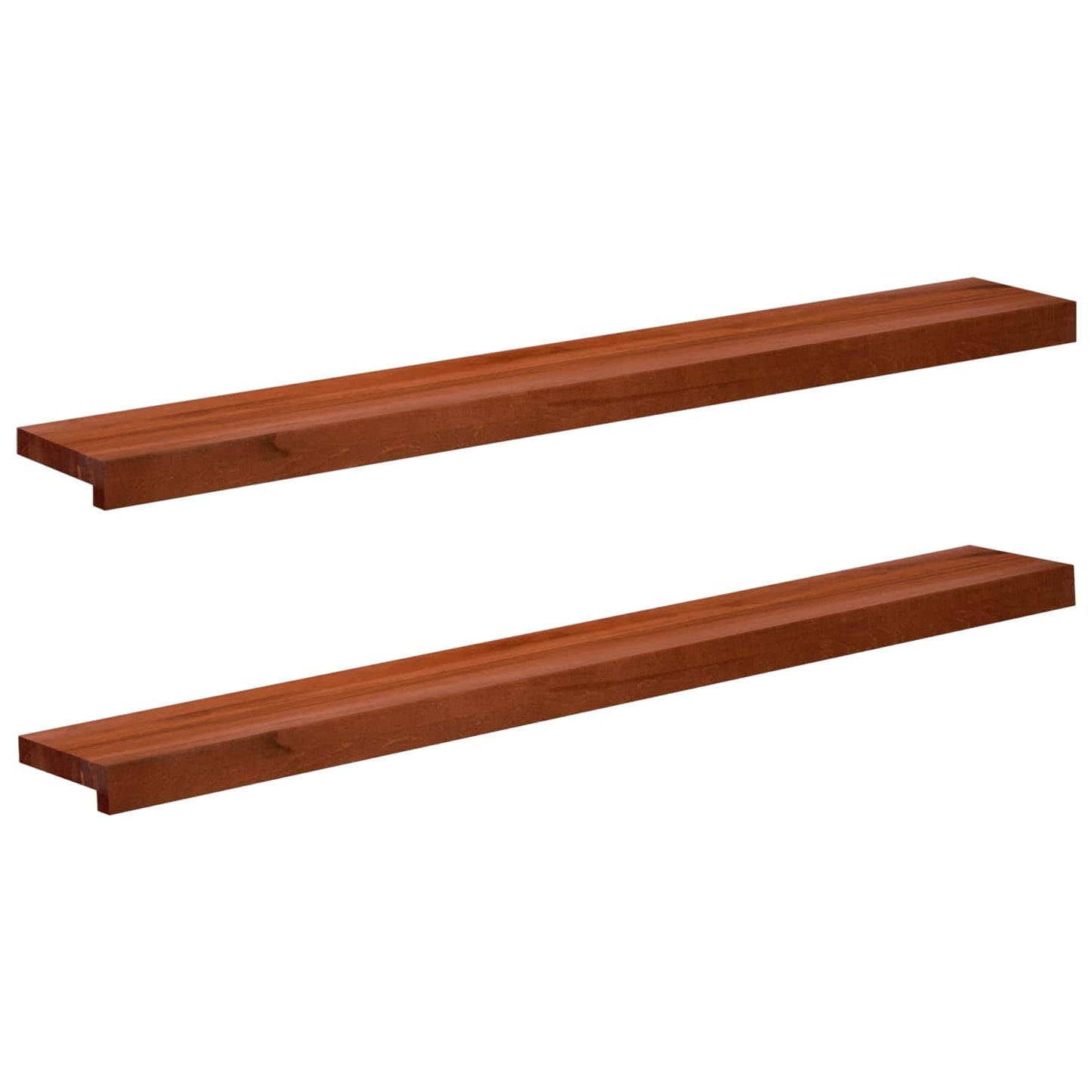Window Sills 2 pcs Brown 110 x 20 x 2 cm Solid Beech Wood