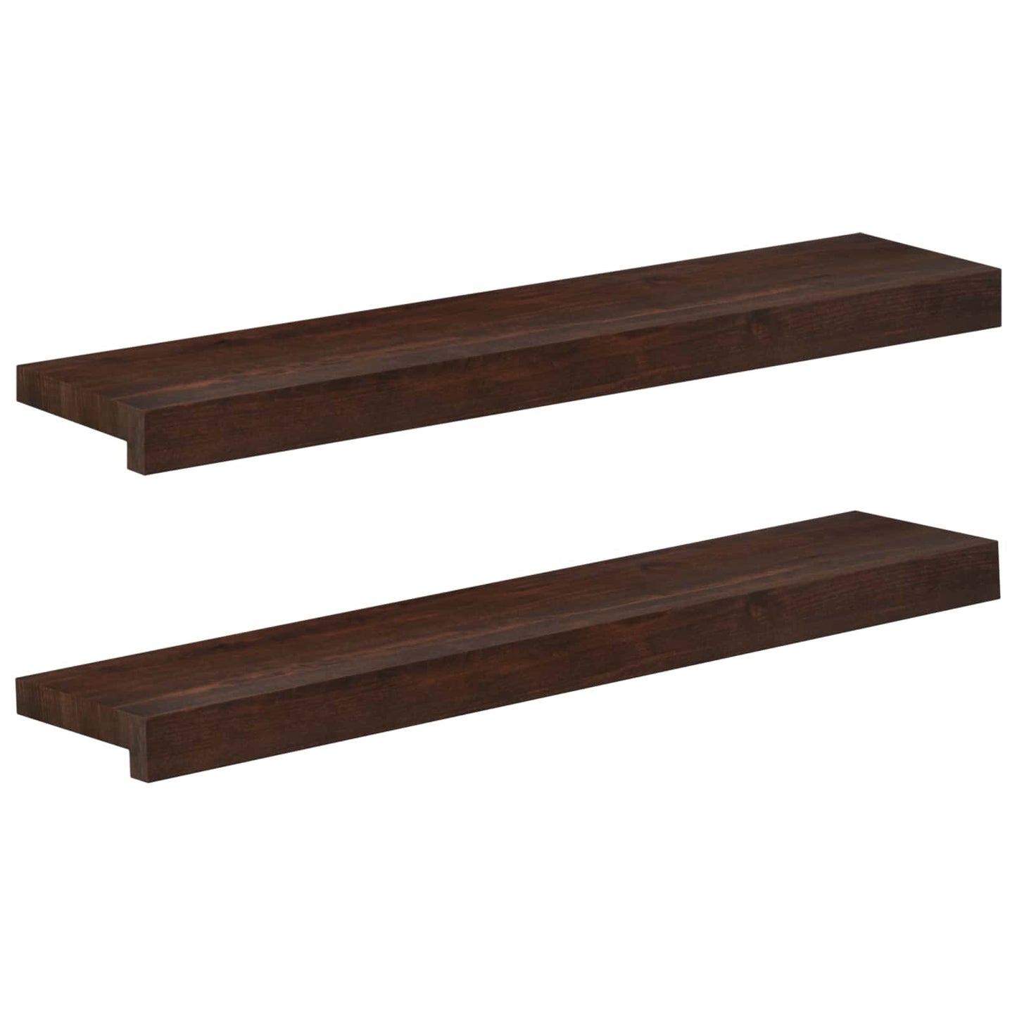 Window Sills 2 pcs Dark Brown 80x 20 x 2 cm Solid Beech Wood