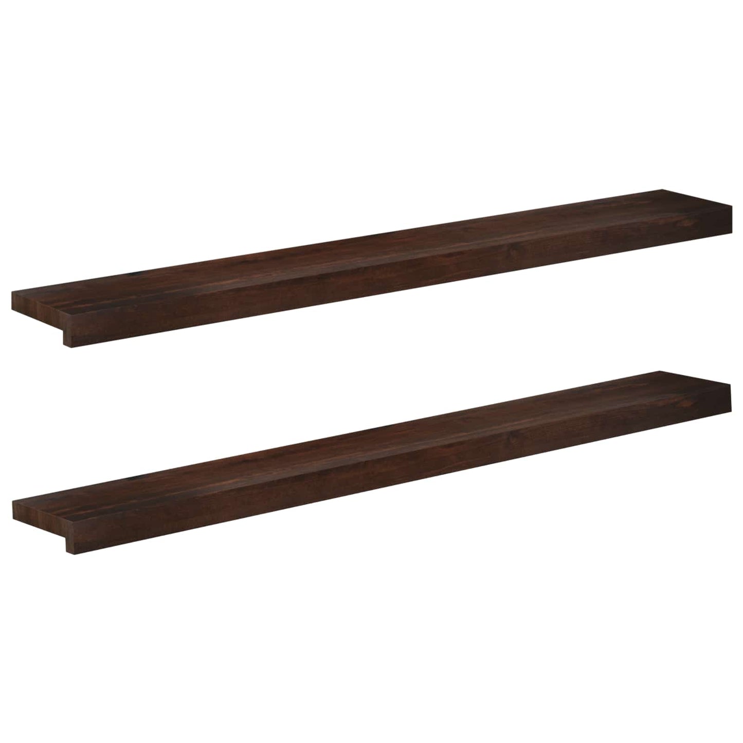 Window Sills 2 pcs Dark Brown 120 x 20 x 2 cm Solid Beech Wood
