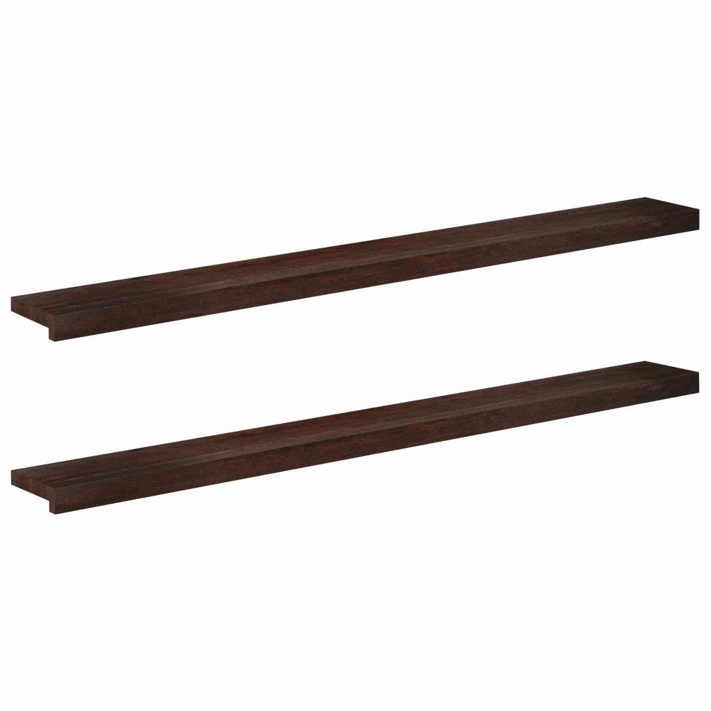 Window Sills 2 pcs Dark Brown 140 x 20 x 2 cm Solid Beech Wood