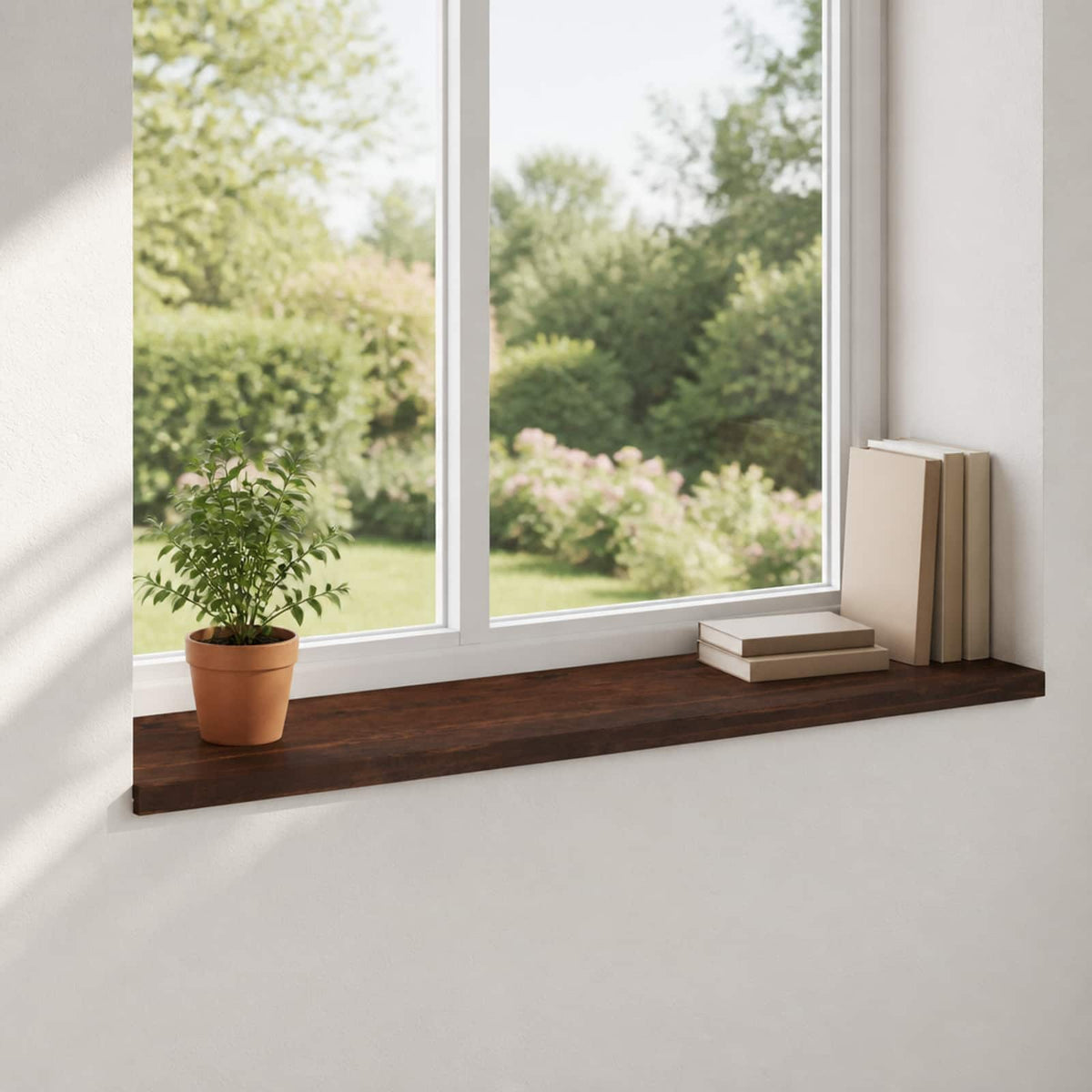Window Sills 2 pcs Dark Brown 120 x 40 x 2 cm Solid Beech Wood