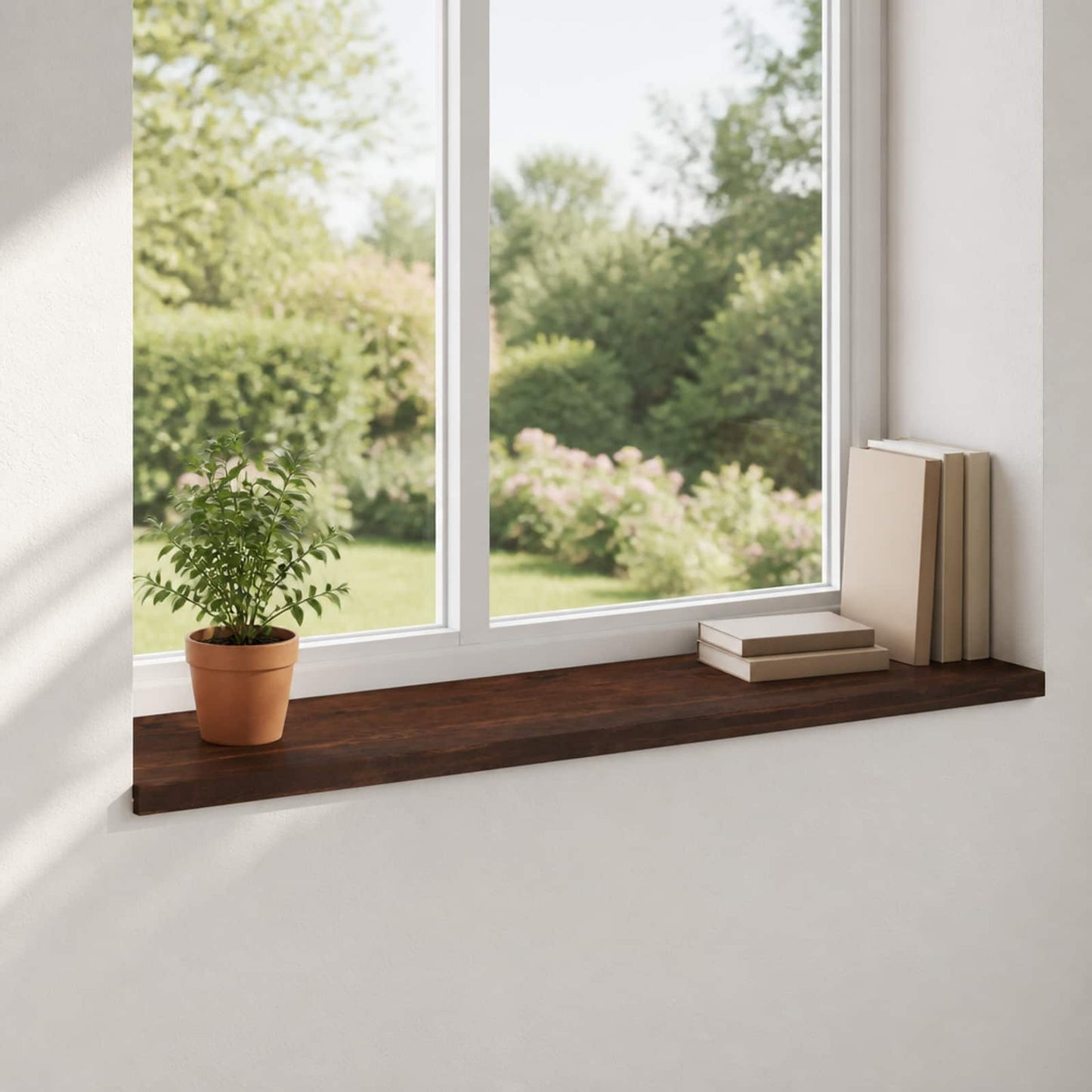 Window Sills 2 pcs Dark Brown 140 x 40 x 2 cm Solid Beech Wood
