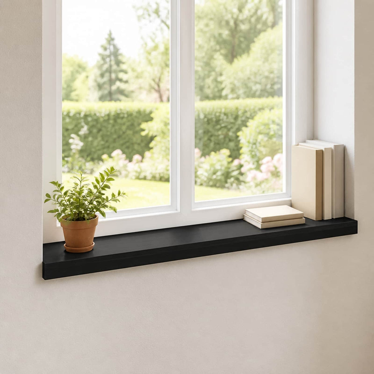 Window Sills 2 pcs Black 70 x 15 x 2 cm Solid Beech Wood