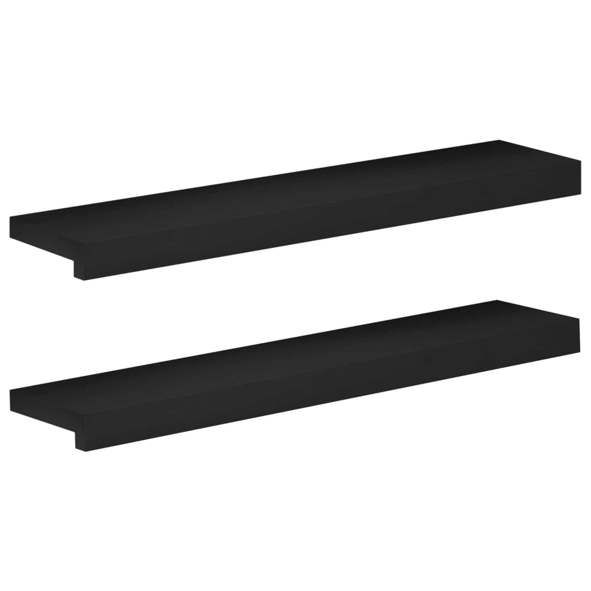 Window Sills 2 pcs Black 70 x 15 x 2 cm Solid Beech Wood