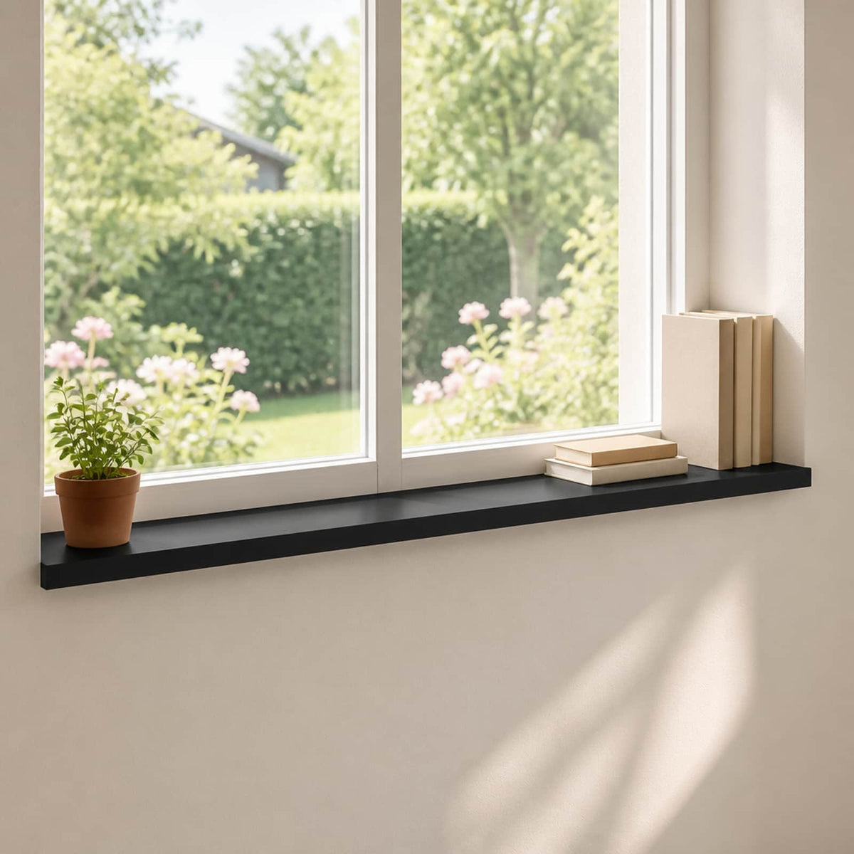 Window Sills 2 pcs Black 110 x 15 x 2 cm Solid Beech Wood