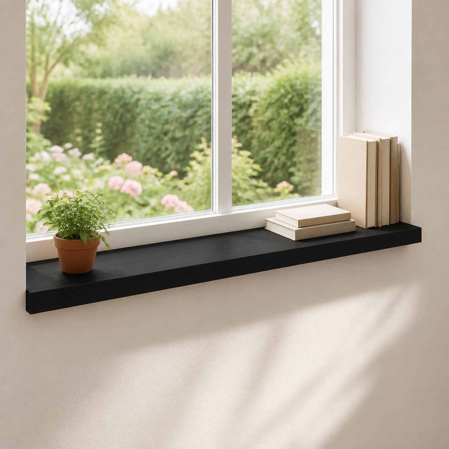 Window Sills 2 pcs Black 80x 25 x 2 cm Solid Beech Wood