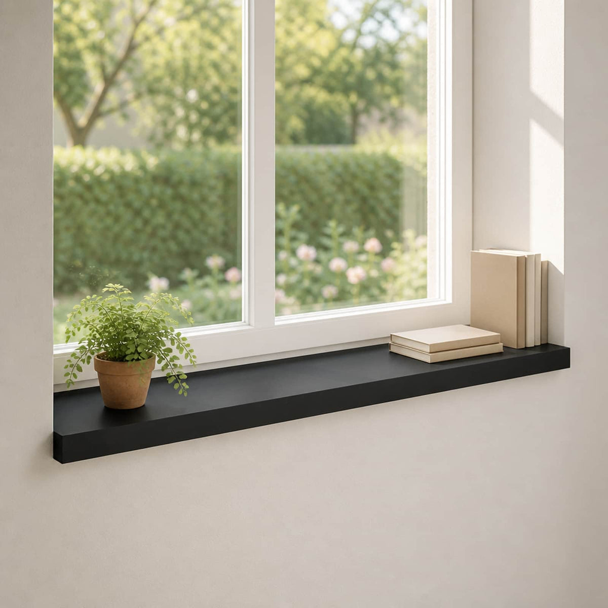 Window Sills 2 pcs Black 70 x 30 x 2 cm Solid Beech Wood