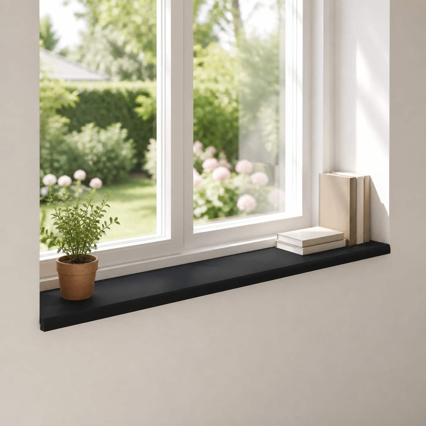 Window Sills 2 pcs Black 160 x 30 x 2 cm Solid Beech Wood