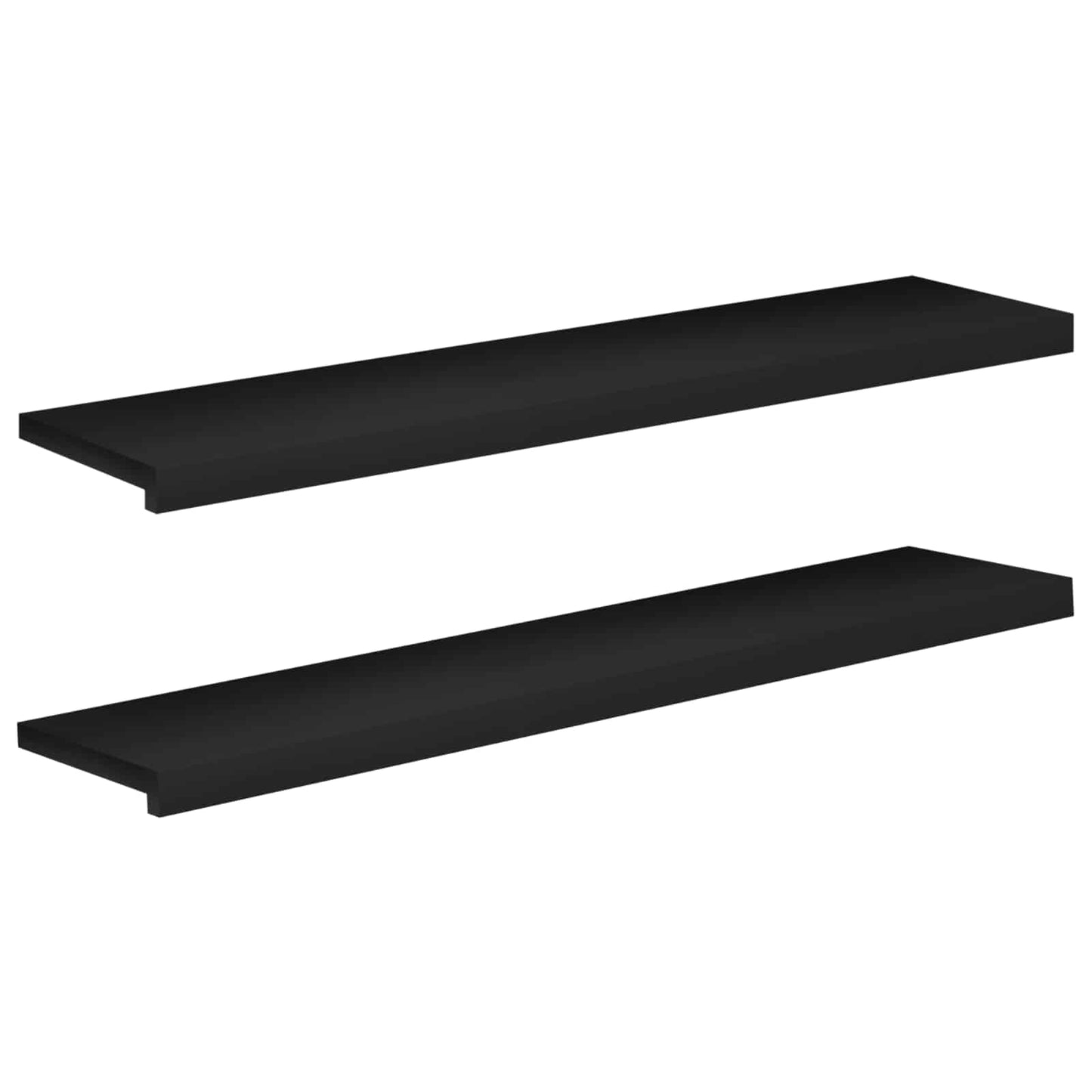 Window Sills 2 pcs Black 120 x 30 x 2 cm Solid Beech Wood