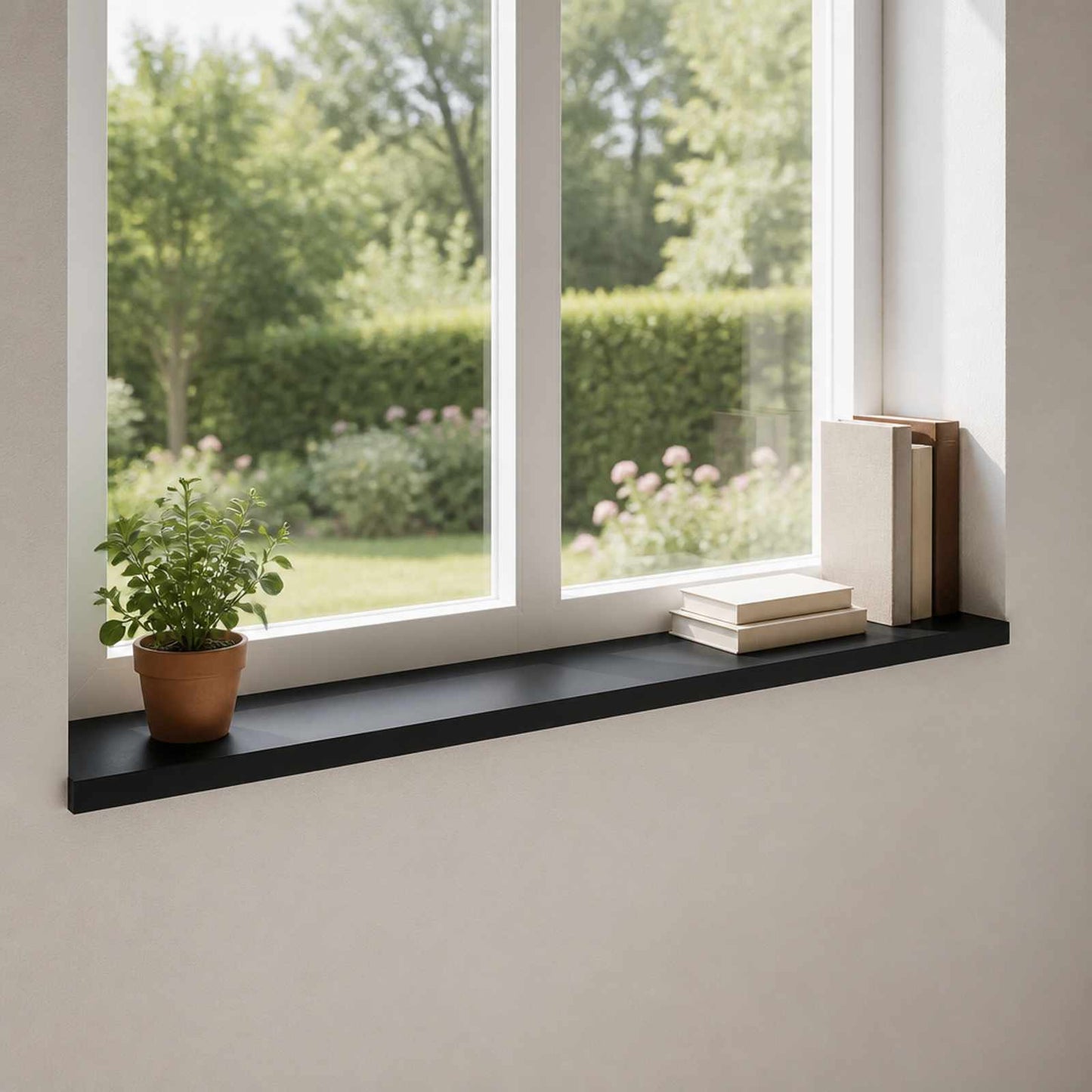 Window Sills 2 pcs Black 160 x 40 x 2 cm Solid Beech Wood