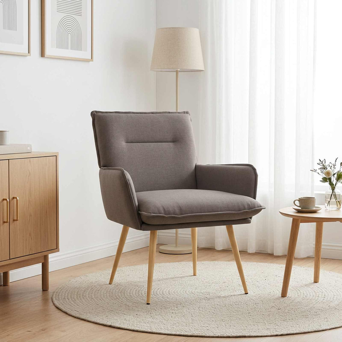 Armchair Taupe Fabric