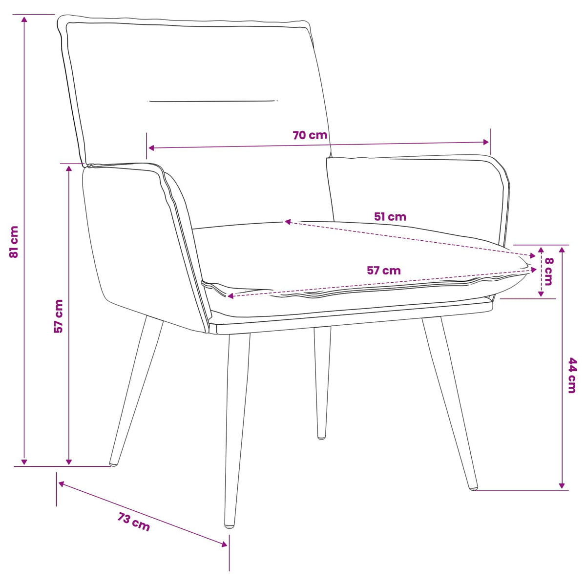 Armchair Cream Fabric
