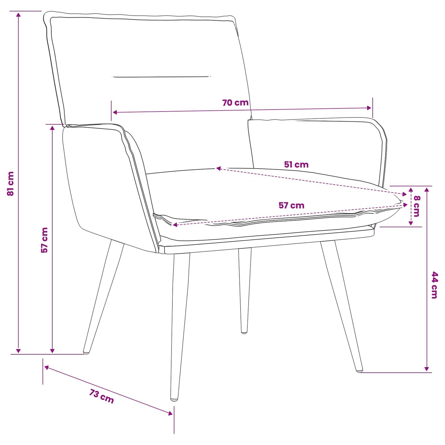 Armchair Light Yellow Fabric