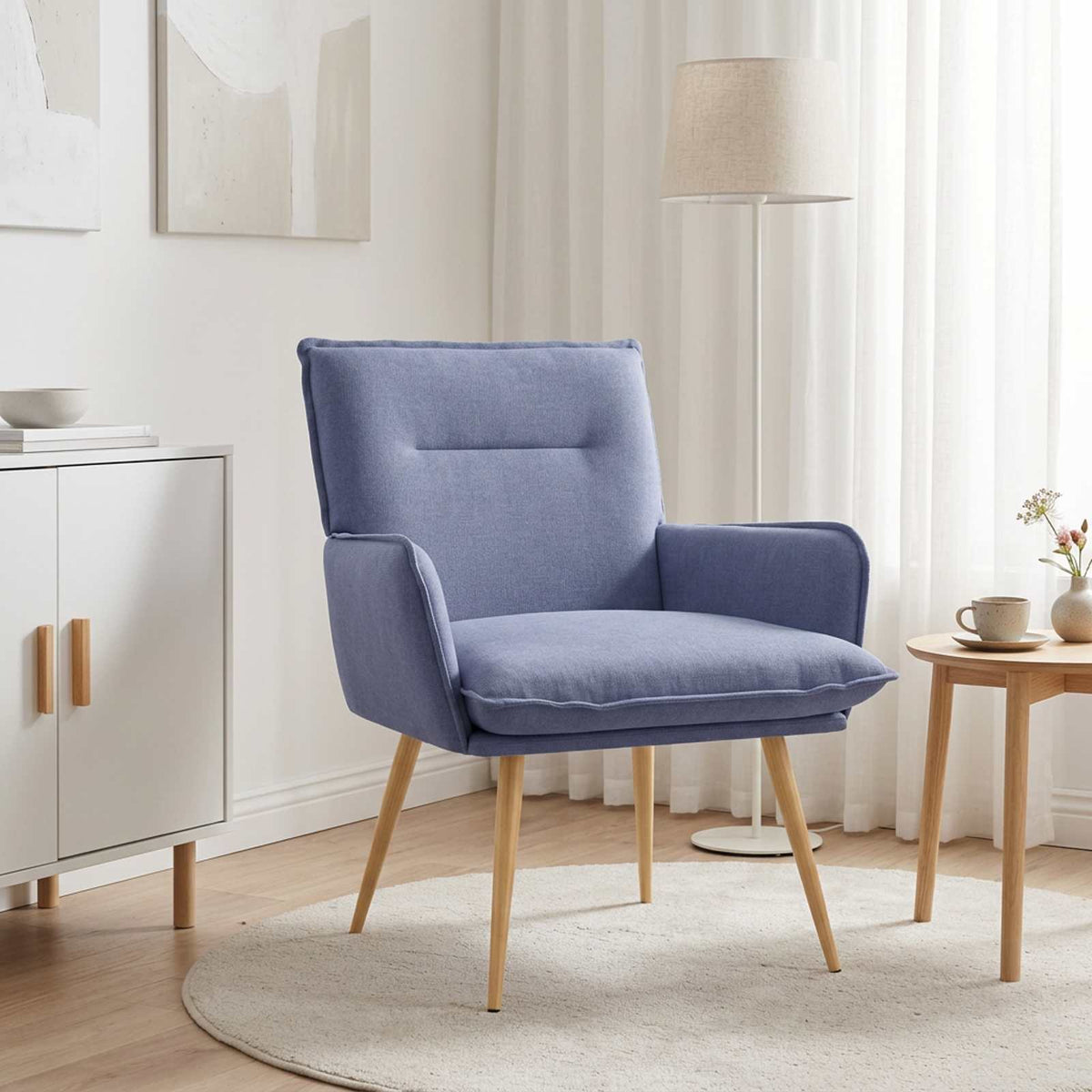 Armchair Jeans Blue Fabric