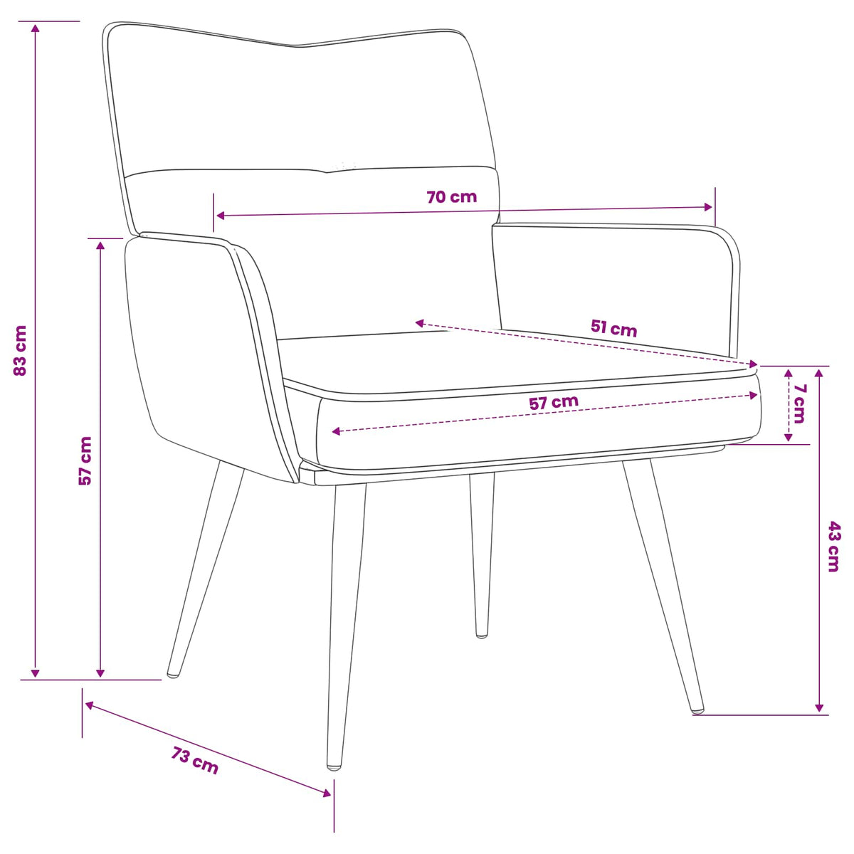 Armchair Light Grey Corduroy Fabric
