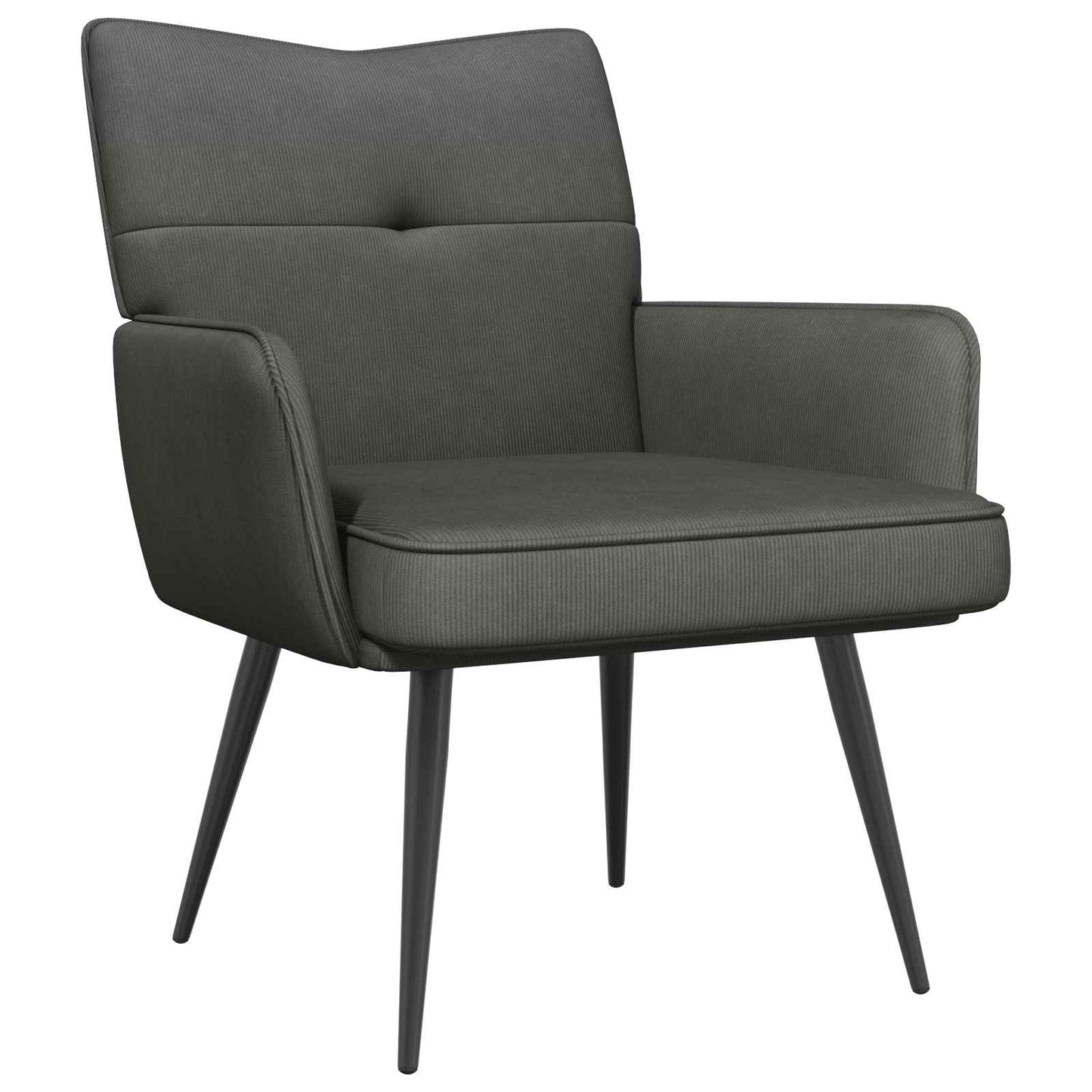 Armchair Dark Grey Corduroy Fabric