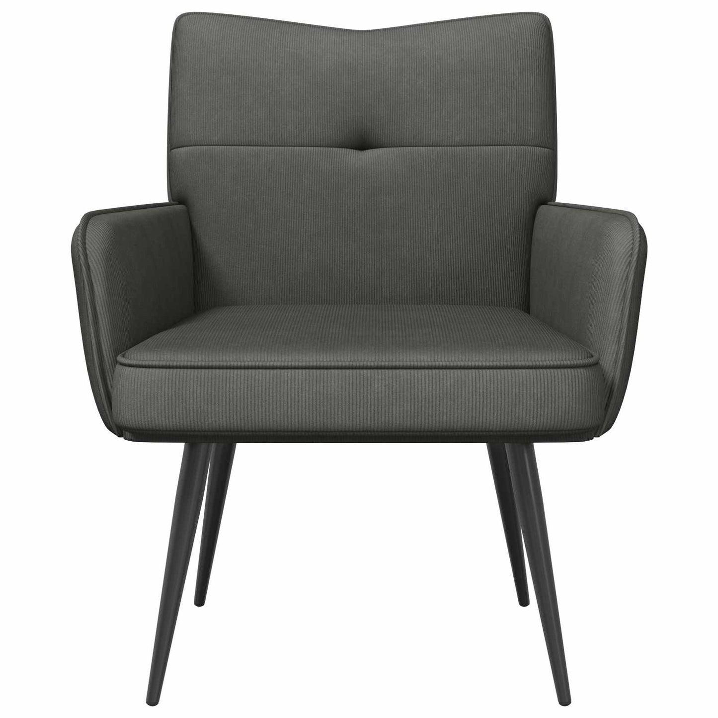 Armchair Dark Grey Corduroy Fabric